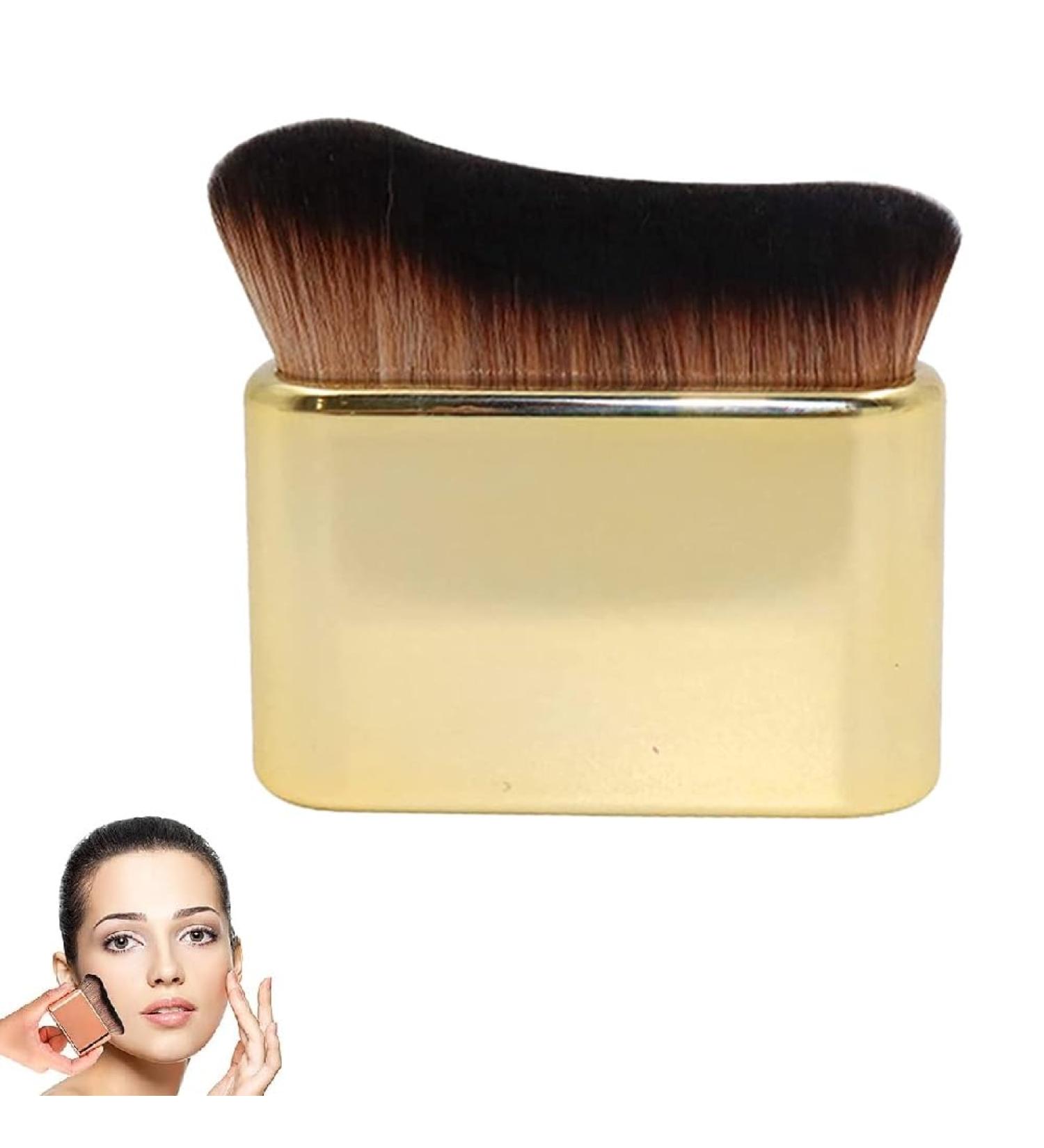 Multifunctional Facial Foundation Brush Flat Top Kabuki Foundation Brush Portable Makeup Brush Soft Bristle Blush Brush Makeup Brush Liquid Makeup Foundation Brush For Women (Gold) - Buy Online on GoSupps.com