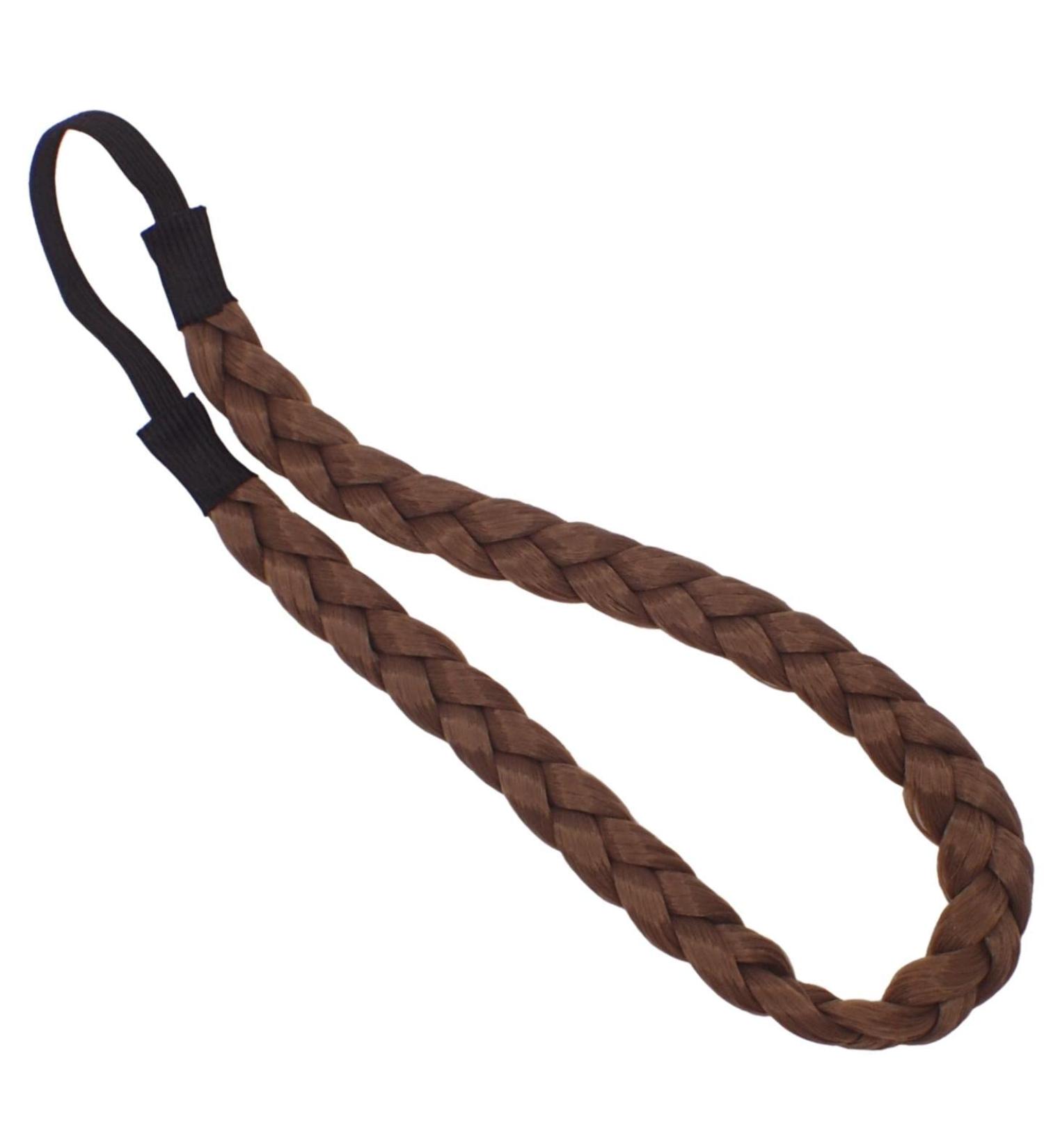 Topkids Accessories Synthetic Hair Elasticated Headbands for Women & Girls School or Work Headband Natural-Look blonde & Brunette Hair Bands for Ladies Braided Faux Hair (Brunette Braid) - Buy Online on GoSupps.com