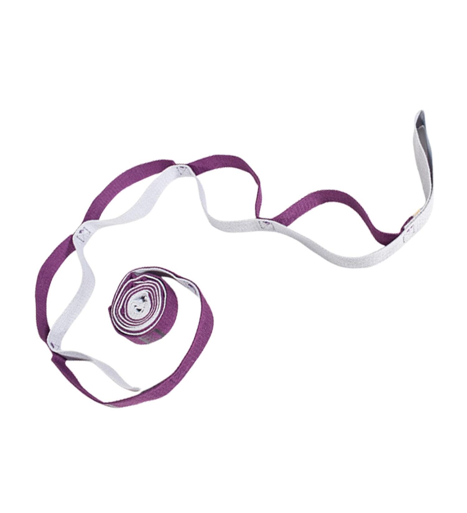 Yoga Stretching Band - Workout Exercise Band | Non-Elastic Resistance Exercise Rope Leg Stretcher Belt Workout Exercise Band Multifunctional Gym Accessories Purple - Buy Online on GoSupps.com