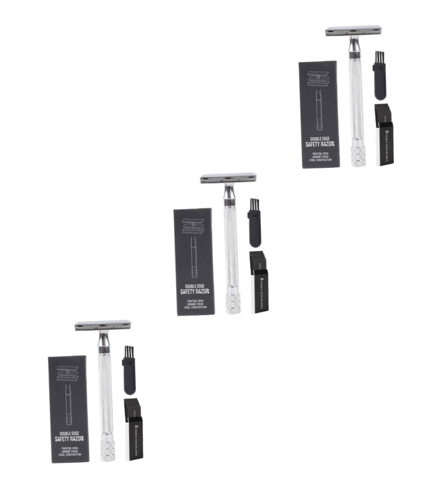 Angoily 3 Sets Manual Razor & Travel Bottles | Silicone Mustache & Double-Sided Face Razor - Durable & Portable - Buy Online on GoSupps.com
