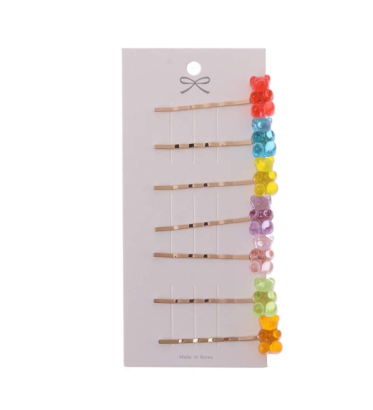 FEIlei Mixed Cartoon Panda Bear Hair Clips Barrette Gummy Bear Candy Hairpin for Kids Girls-B - Buy Online on GoSupps.com