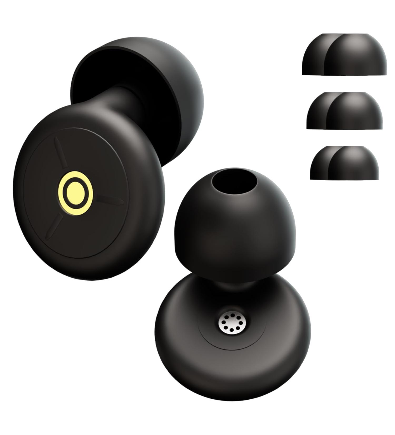 Noise Cancelling Ear Plugs for Sleeping - Reusable & Washable Mini Earplugs with Compact Case - Perfect for Concerts - Black - Buy Online on GoSupps.com