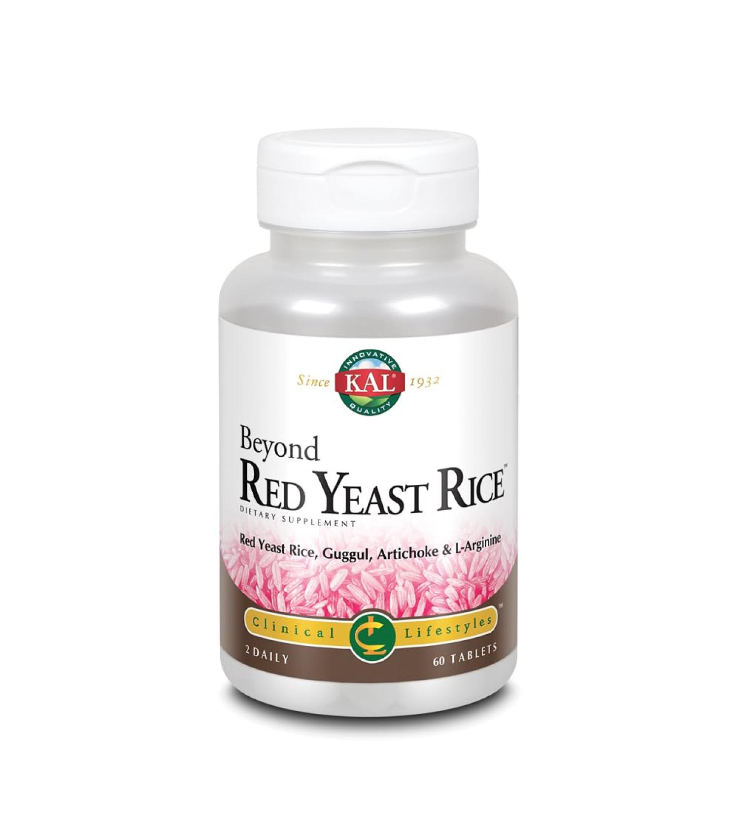 KAL Beyond Red Yeast Rice | Clinical Formula with B Vitamins Guggul Artichoke L-Arginine HCl 60 Tablets - Buy Online on GoSupps.com