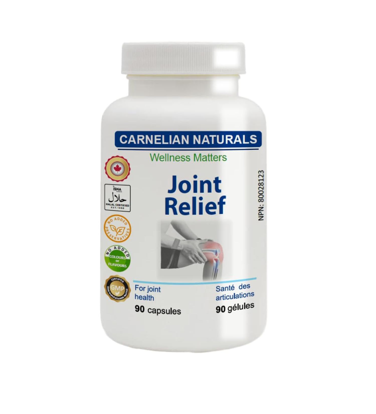 Joint Relief - Supplement for Joint Bone and Cartilage Health - Includes Glucosamine Chondroitin MSM Calcium Turmeric - A Unique Combination - No Preservatives No Artificial Colors or Flavours - Buy Online on GoSupps.com