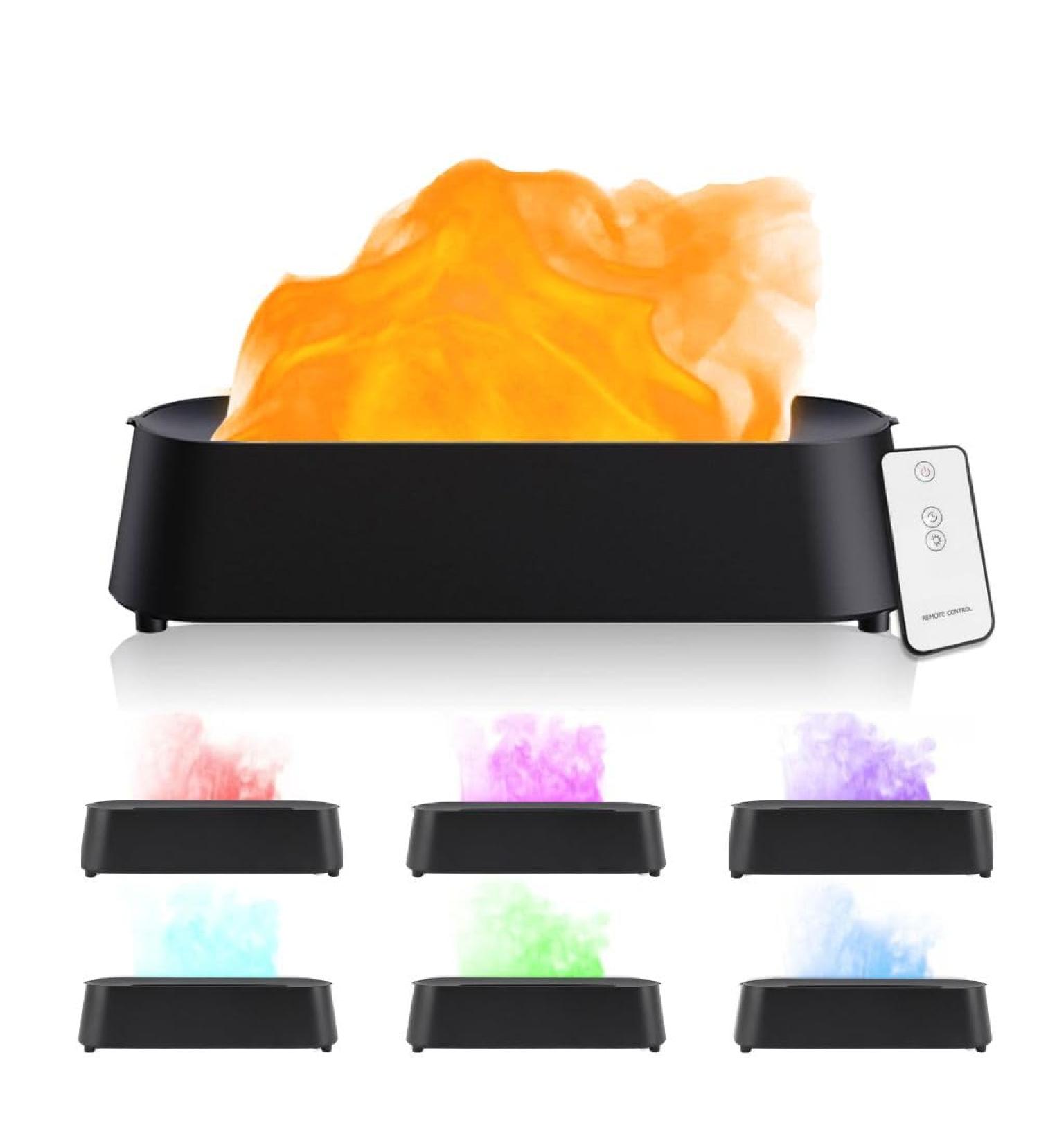 300ML Flame Diffuser Quiet 5-in-1 Premium Humidifier Upgraded 7 Flame Colors Aromatherapy Essential Oil Diffuser with Remote Control for Bedroom Office Home Yoga (Black) - Buy Online on GoSupps.com