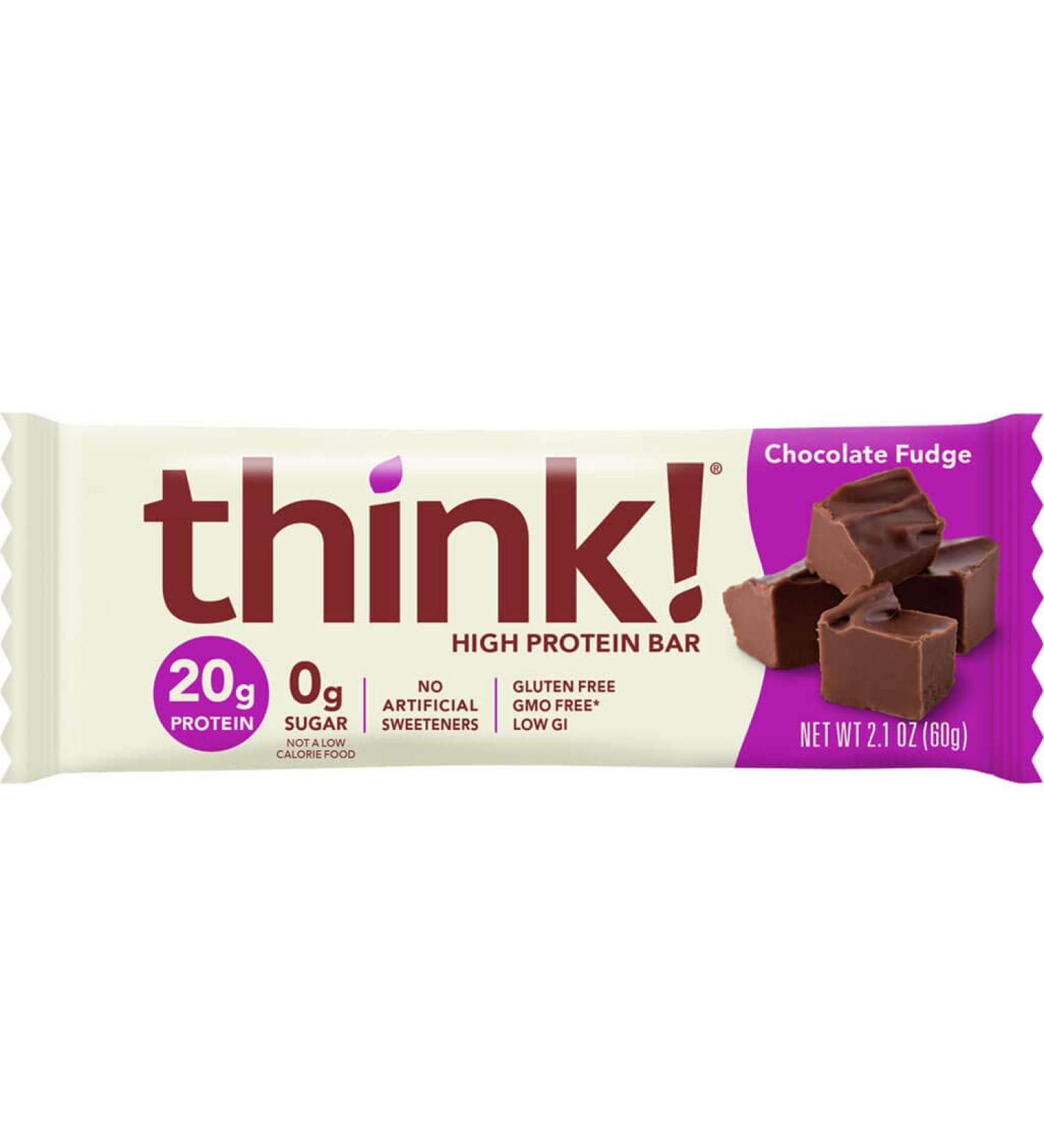 Buy ThinkThin Gluten Free Chocolate Fudge Protein Bar - 10 Count | International Shipping Available - Buy Online on GoSupps.com