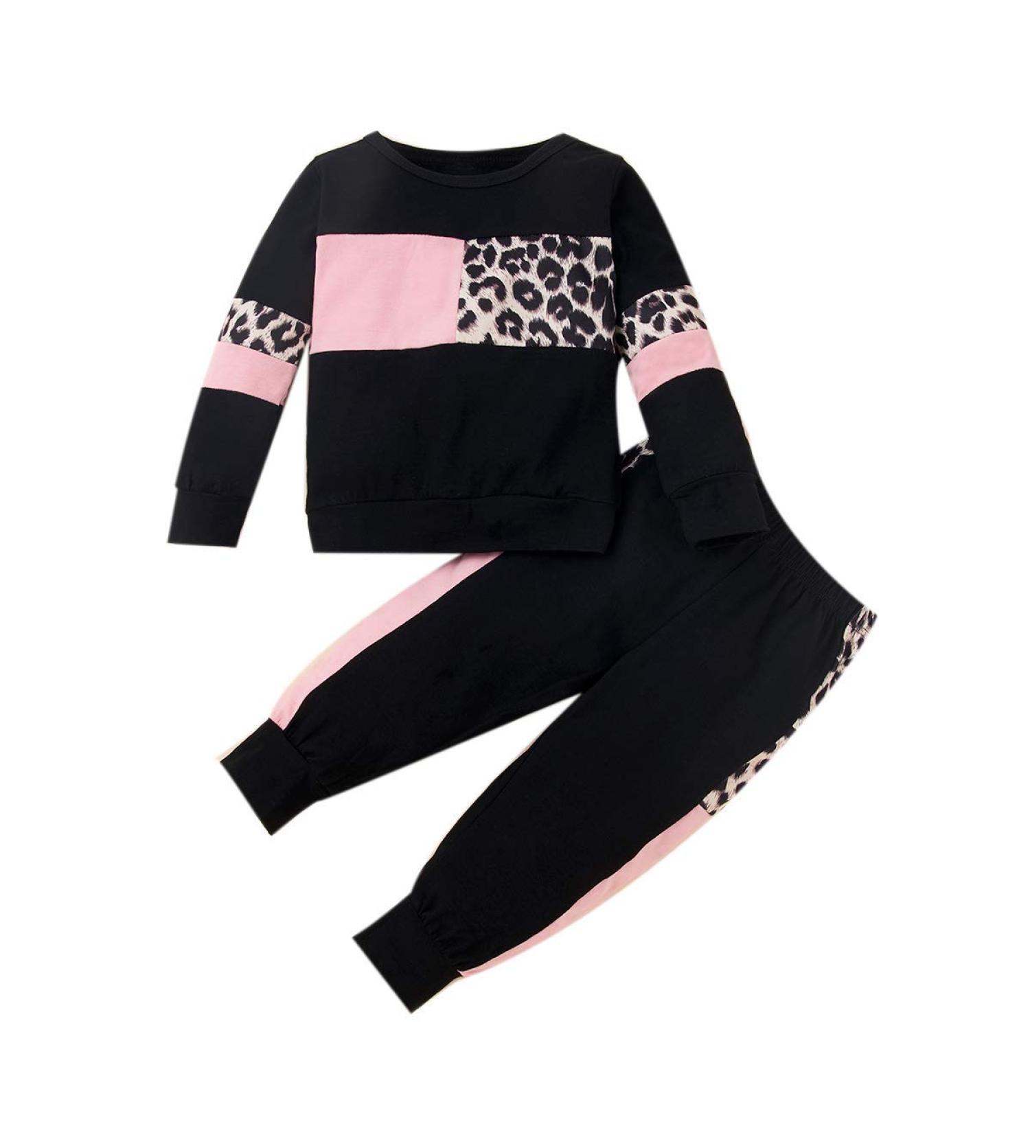 ZOEREA Baby Girl Leopard Sweatshirt and Harem Pants Set 12-18 Months - Black - Buy Online on GoSupps.com