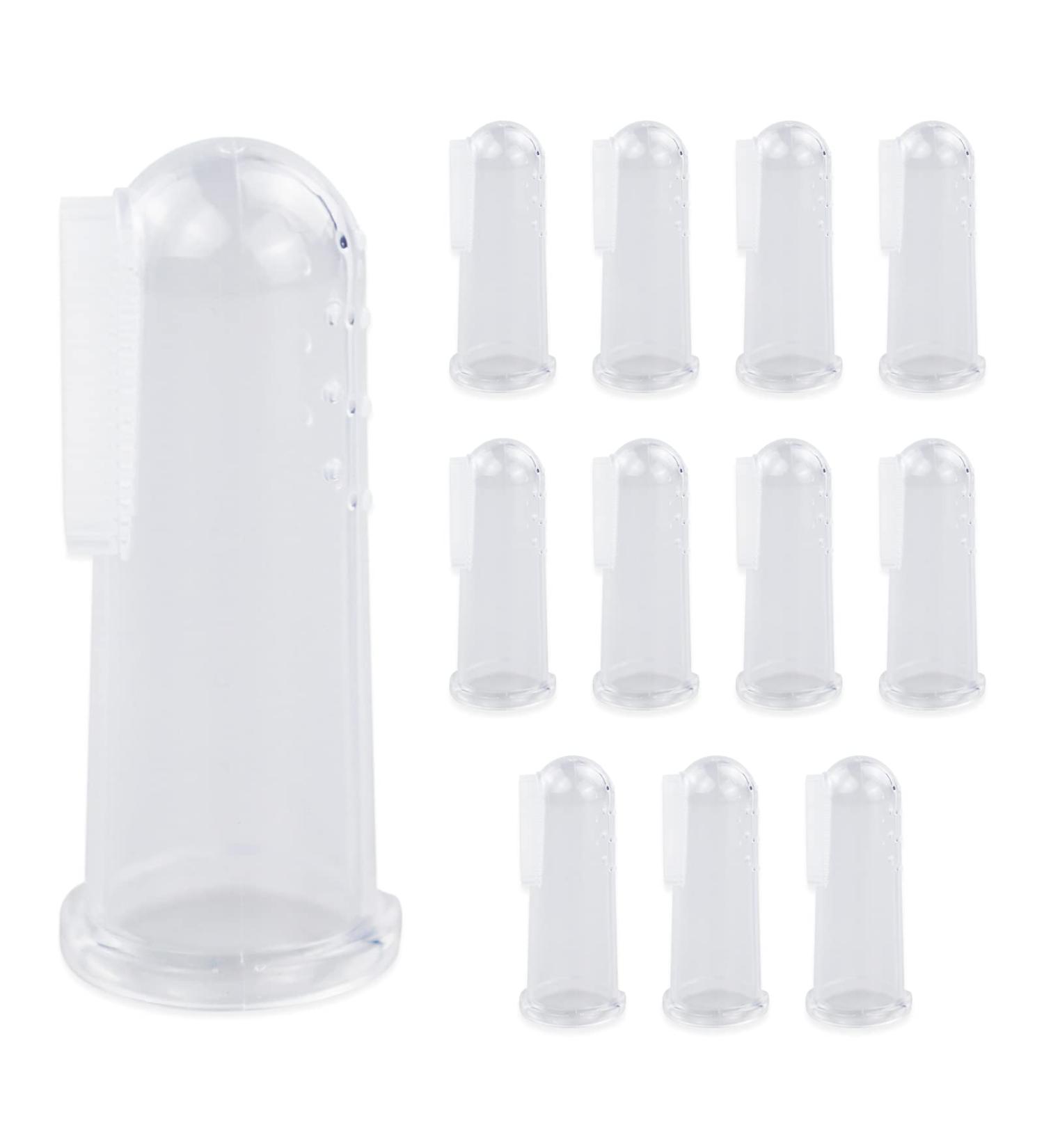 SZCXDKJ 12 Pieces Pet Finger Toothbrush Soft Silicone Pet Finger Toothbrush Food Safety Tooth Cleaner Dog Cat Dental Brushes Kit for Dogs Cats Pets Dental Care(Transparent Color) - Buy Online on GoSupps.com