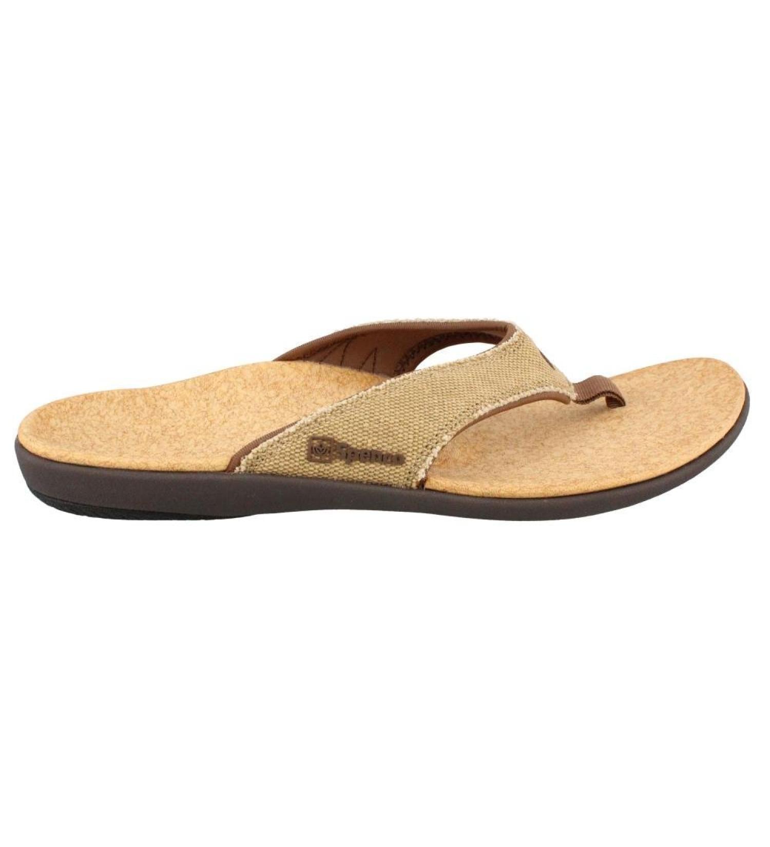Shop Spenco Yumi Men's Orthotic Flip Flops - Straw/Java/Cork | Comfortable Supportive Footwear for All-Day Wear - Buy Online on GoSupps.com