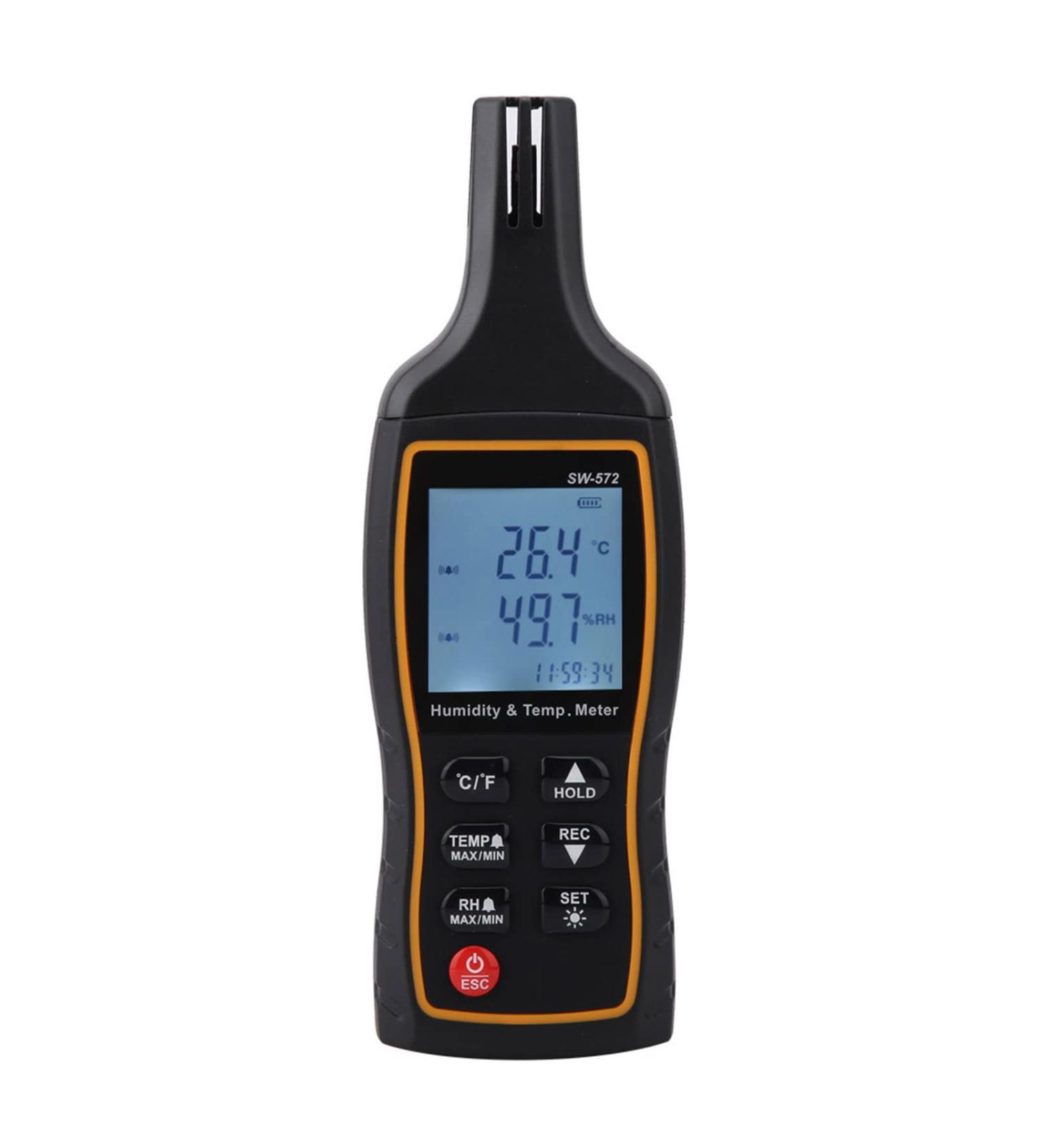 SW-572 Digital Thermometer & Hygrometer - Accurate Temperature & Moisture Monitor with Data Storage for Indoor/Outdoor Use - Buy Online on GoSupps.com