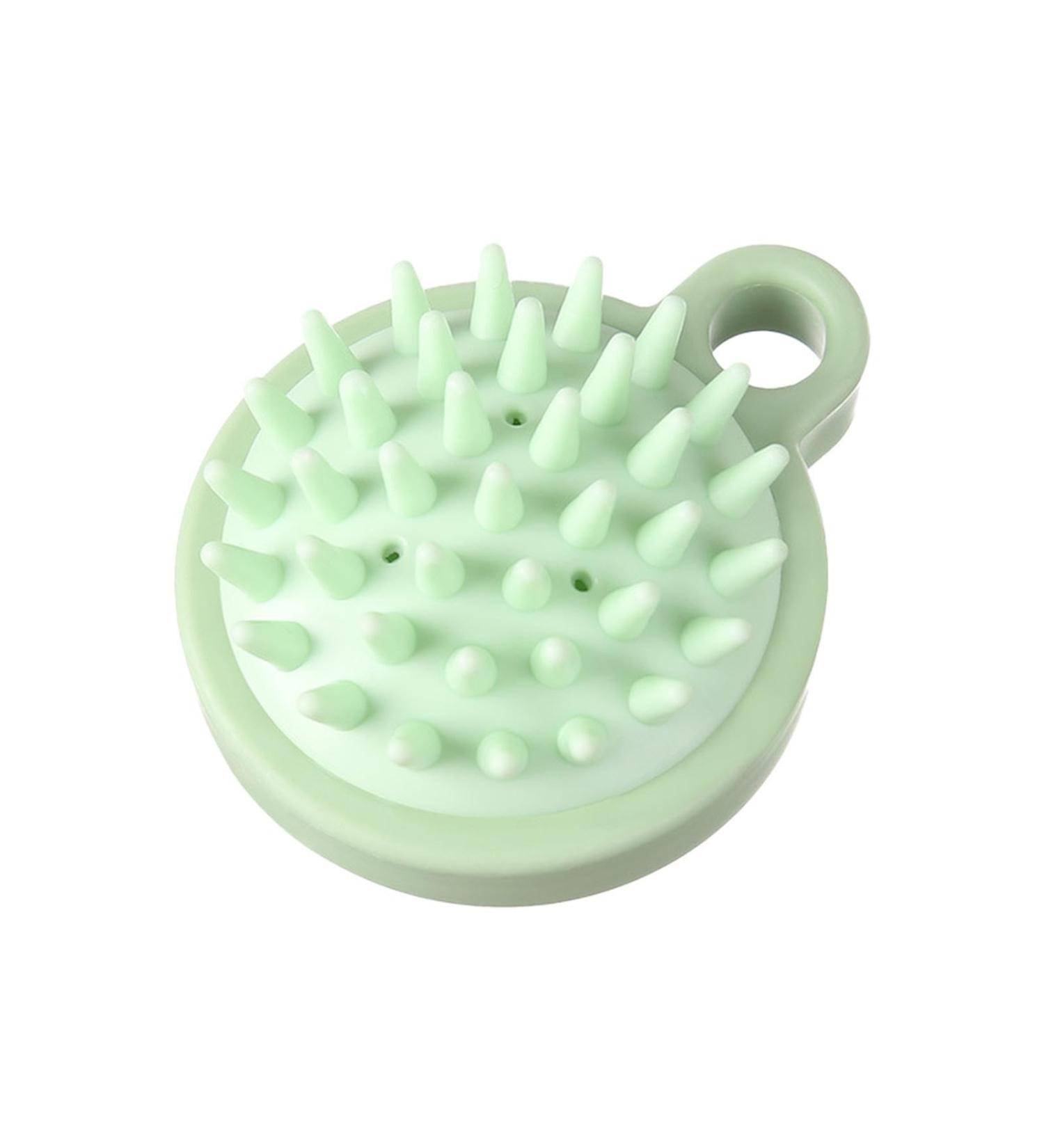Credit Massage Brush - Silicone Bristles Scrubber & Hair Washing Accessories for Relaxing Scalp Care - Shower Head Massager & Grooming Brush in Green - Buy Online on GoSupps.com