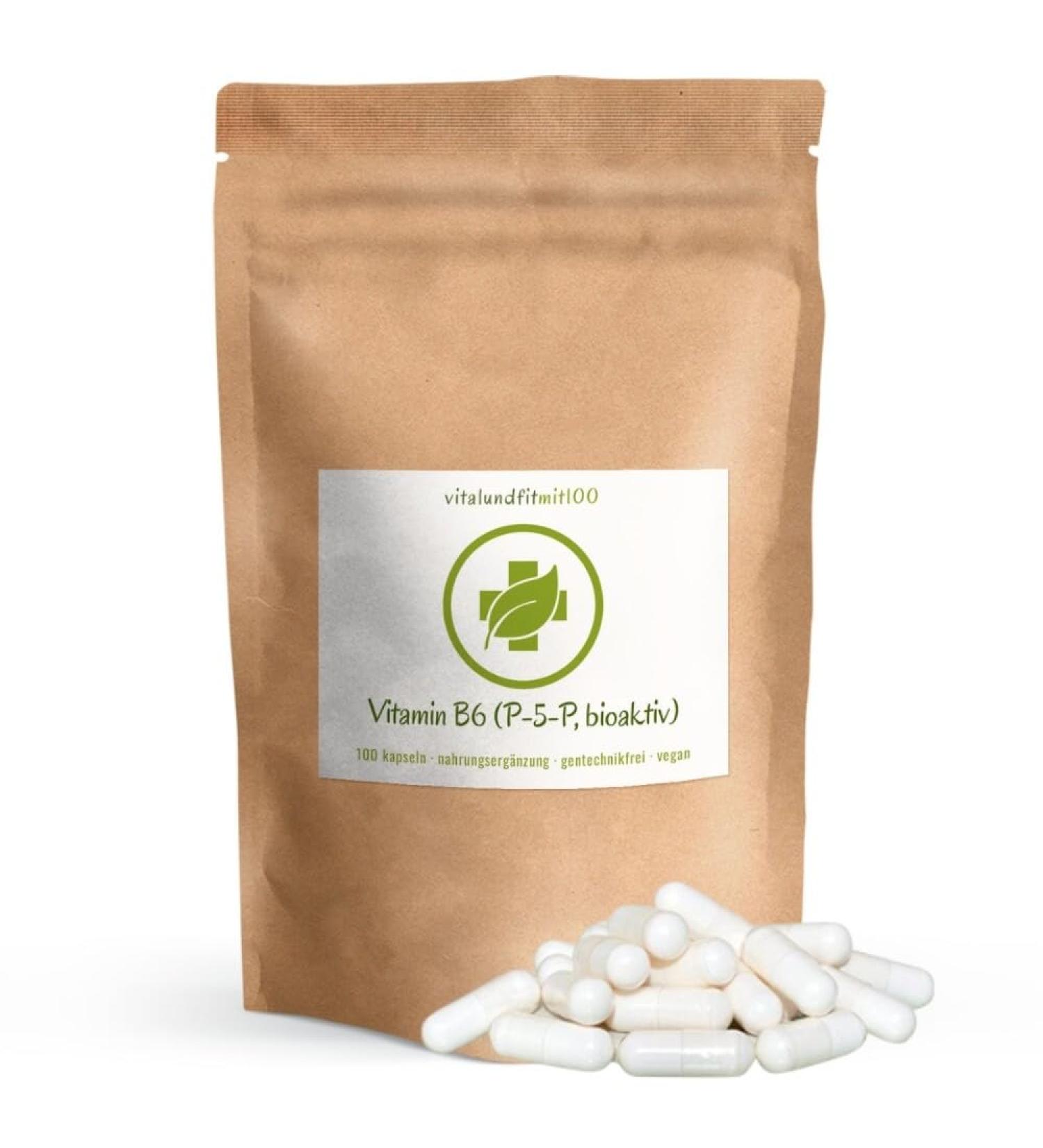 Vitamin B6 P-5-P (Pyridoxal-5-Phosphate) - 100 Vegan Capsules | Premium Bioactive Supplement | Non-GMO & Lab-Tested | Free From Unwanted Additives - Buy Online on GoSupps.com