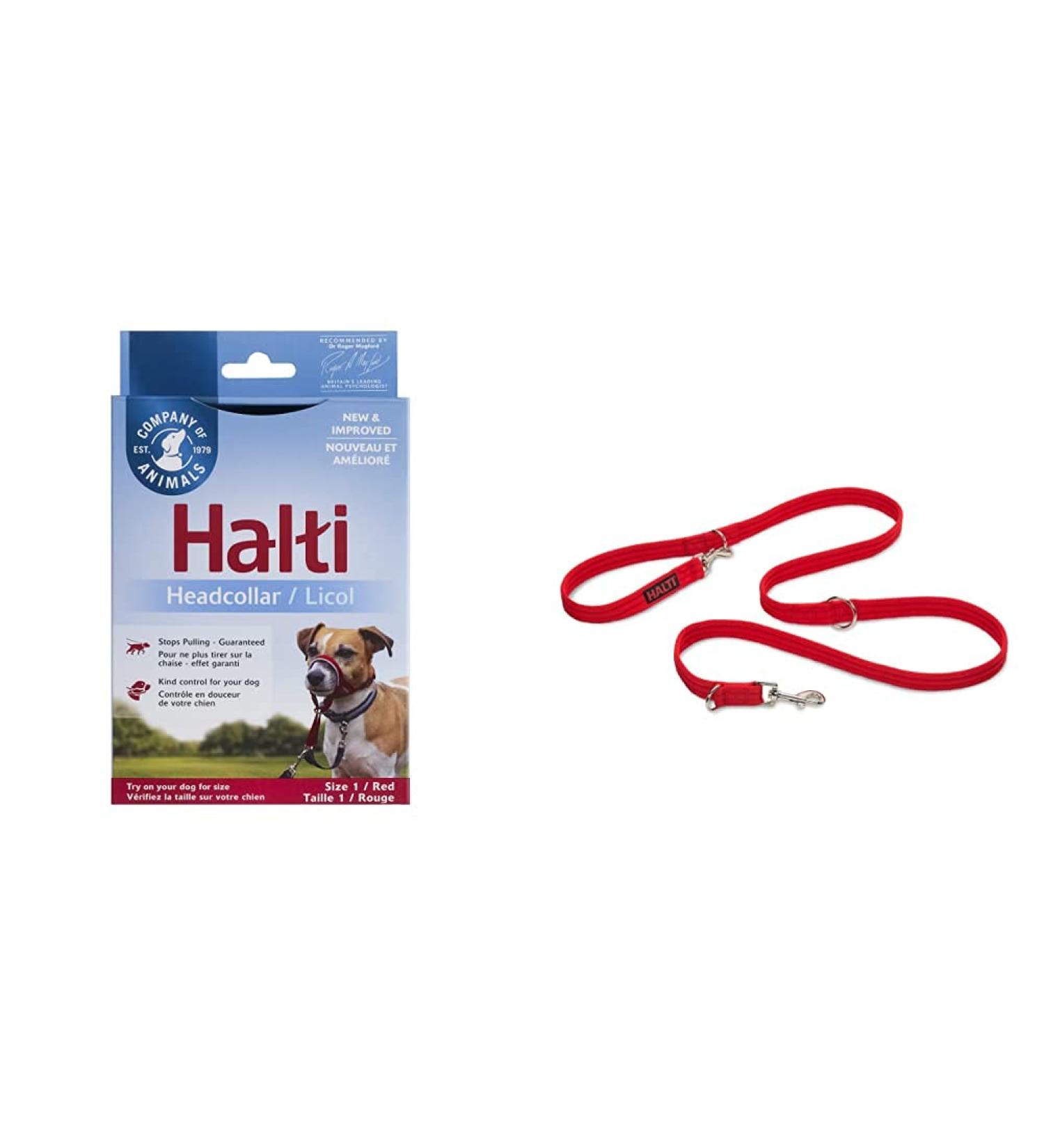 Company of Animals: Halti Headcollar & Double Ended Training Lead Pack suitable for Small Medium and Large dogs - Buy Online on GoSupps.com