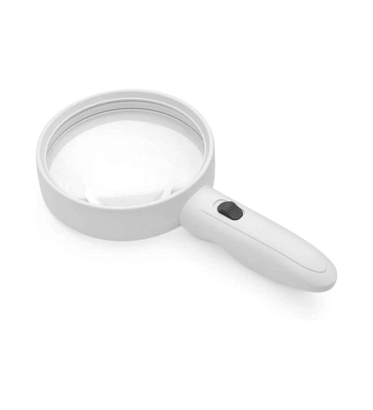 Spacmirrors Magnifying Glass Large Diameter Handheld Magnifying Glass with 3 LED Lights 1 Purple Light- 150mm Diameter-6x Distortion-Free Lens for Seniors Magnifier - Buy Online on GoSupps.com