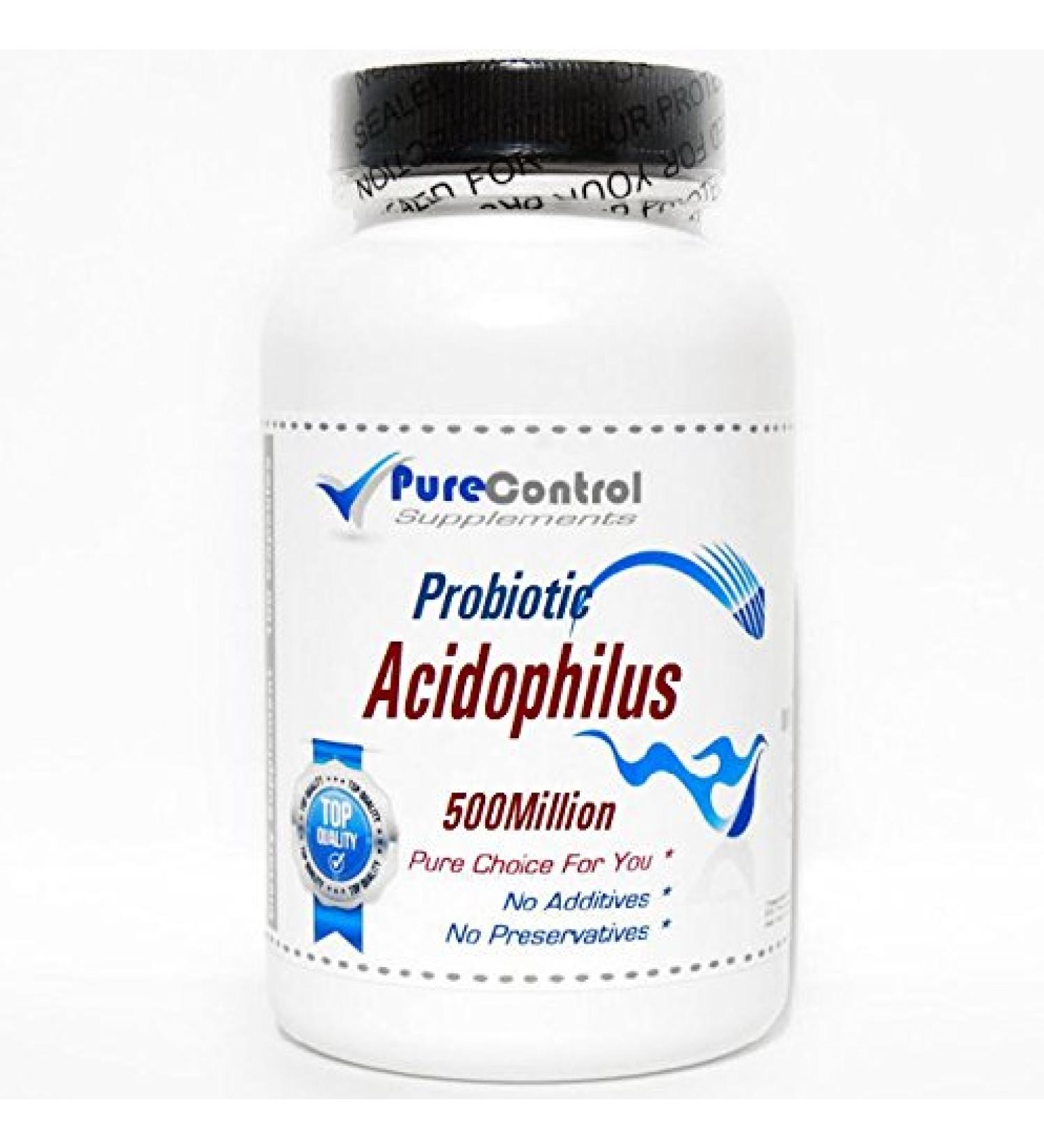 Probiotic Acidophilus / 500 Million Live Active Cultures/Refrigerated // 200 Capsules // Pure // by PureControl Supplements