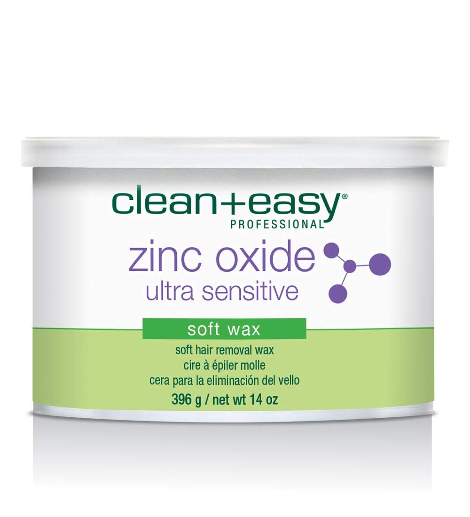 Clean + Easy Zinc Oxide Ultra Sensitive Hair Removal Soft Wax 14oz - Gentle Hair Removal for Delicate Skin - Buy Online on GoSupps.com