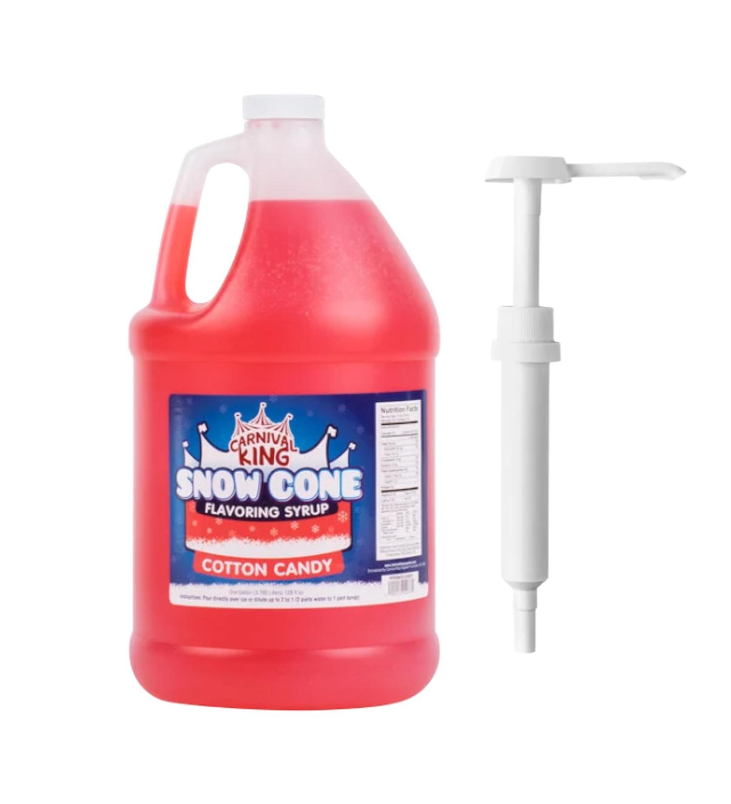ZippySweets - Cotton Candy Flavour Snow Cone Syrup 1 Gallon with Complimentary Pump - Shaved Ice Syrup Makes Up to 128 Shaved Ice Treats - Perfect for Parties and Summer Fun - Buy Online on GoSupps.com