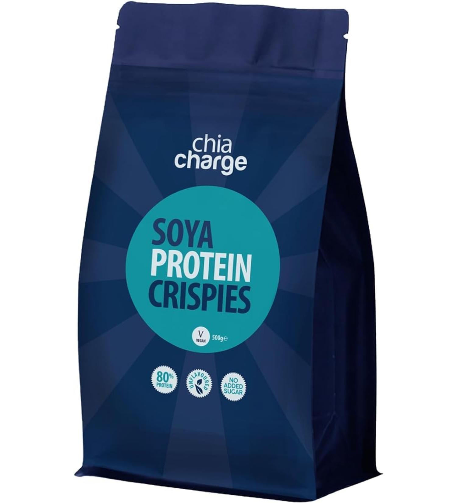 Healthy Gluten-Free Vegan Soya Crispies - 80% Protein Snack for Adults and Kids - Low Fat, No Sugar (500g) - Buy Online on GoSupps.com