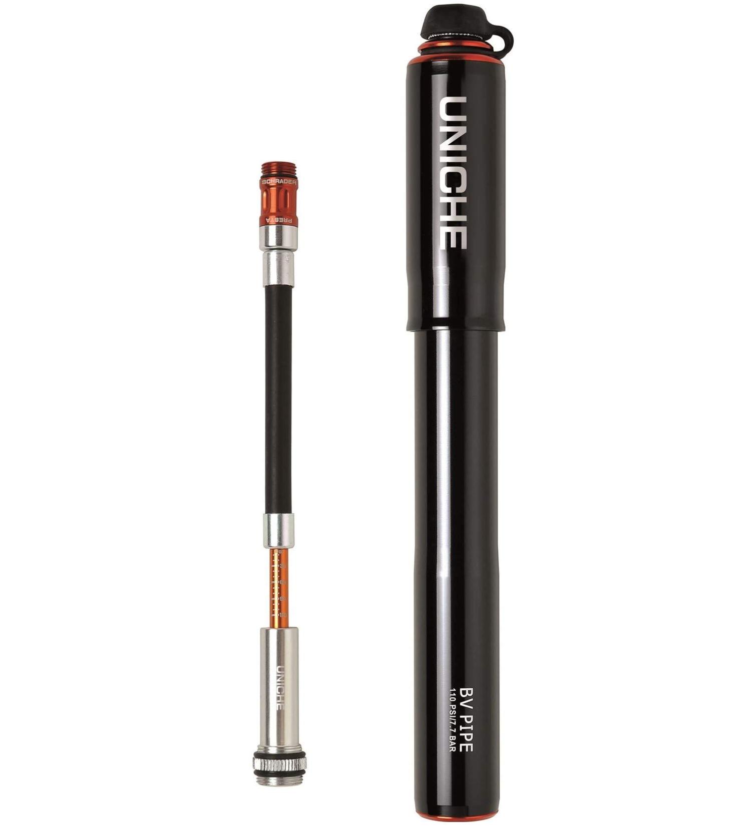 UNICHE Tech HV Bike Frame Pump with Gauge | Fits Presta & Schrader | Portable Mini Pump for Mountain & BMX Bikes | Includes Mount Kit | Large Black - Buy Online on GoSupps.com
