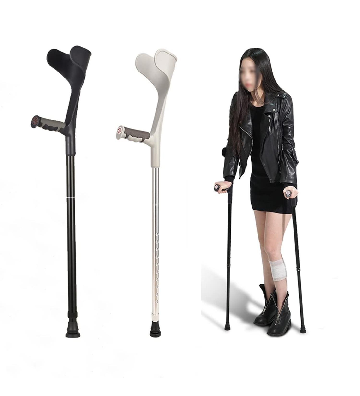 Crutches for Adults Ergonomic Handle Forearm Crutches Adjustable Crutches Foldable Crutch Lightweight Aluminium Portable Lightweight Handicapped and Disabled Users (Silver 1 pcs) (Black 2 pcs) Black 1 pcs - Buy Online on GoSupps.com