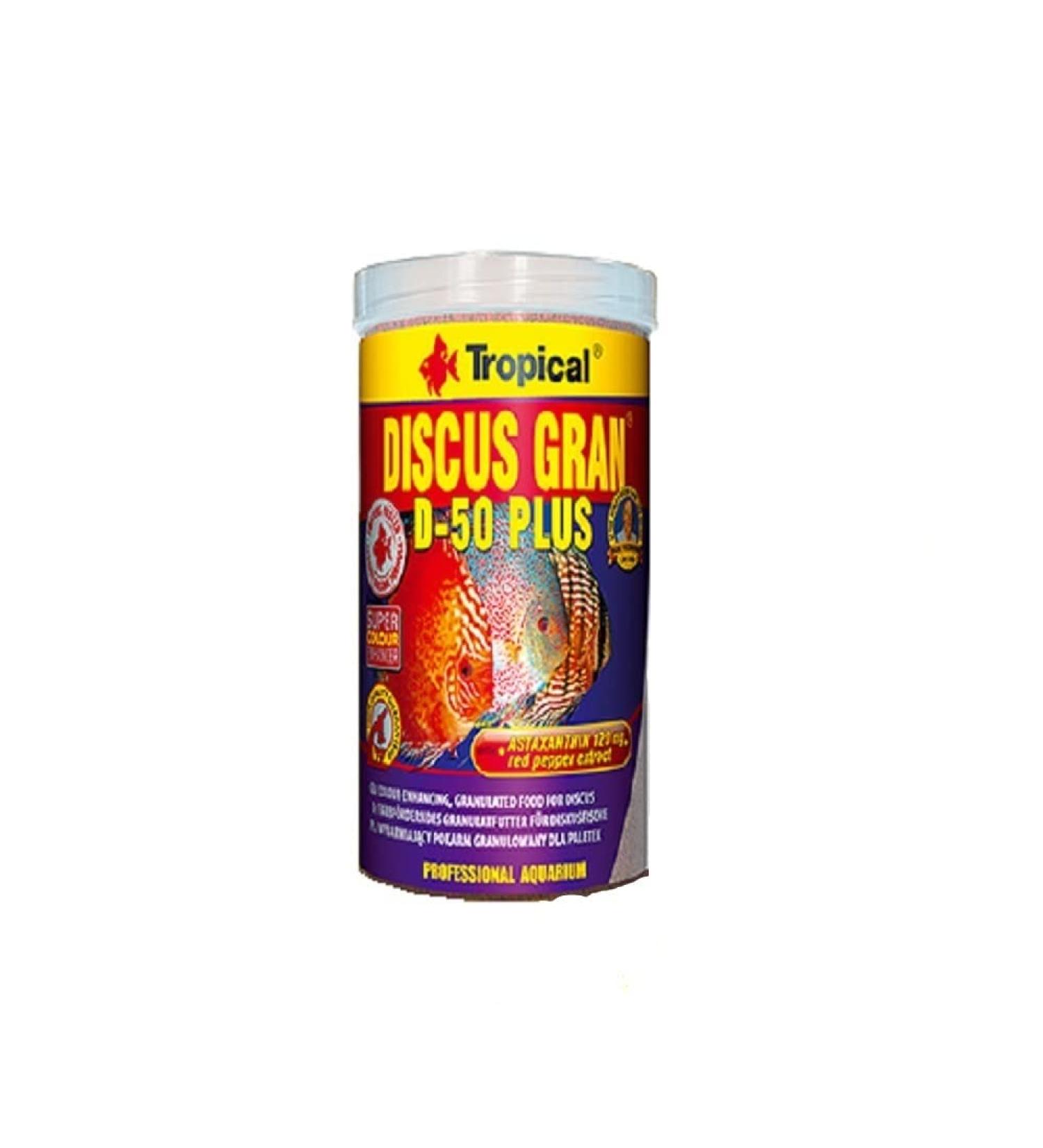 TROPICAL Discus Gran D-50 Plus 100ml / 44g - Colour Enhancing Granular Food for Discus