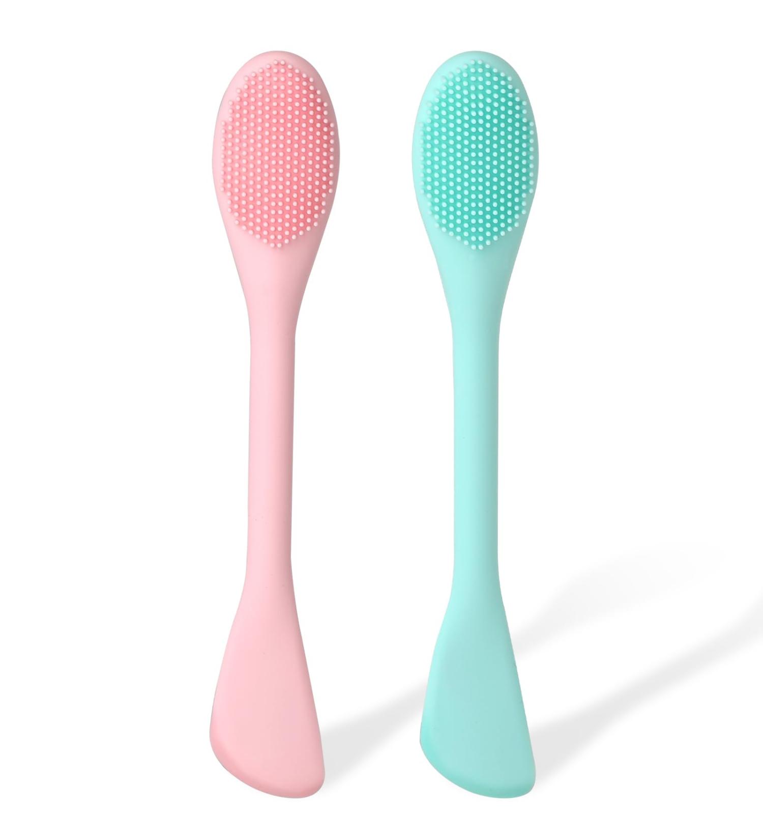 Qianyu Facial Cleansing Brushes Soft Bristle Silicone Portable Handled Facial Mask Brushes Deep Pore Cleansing Gentle Exfoliating for Removing Blackheads Whiteheads Makeup Residues - Buy Online on GoSupps.com