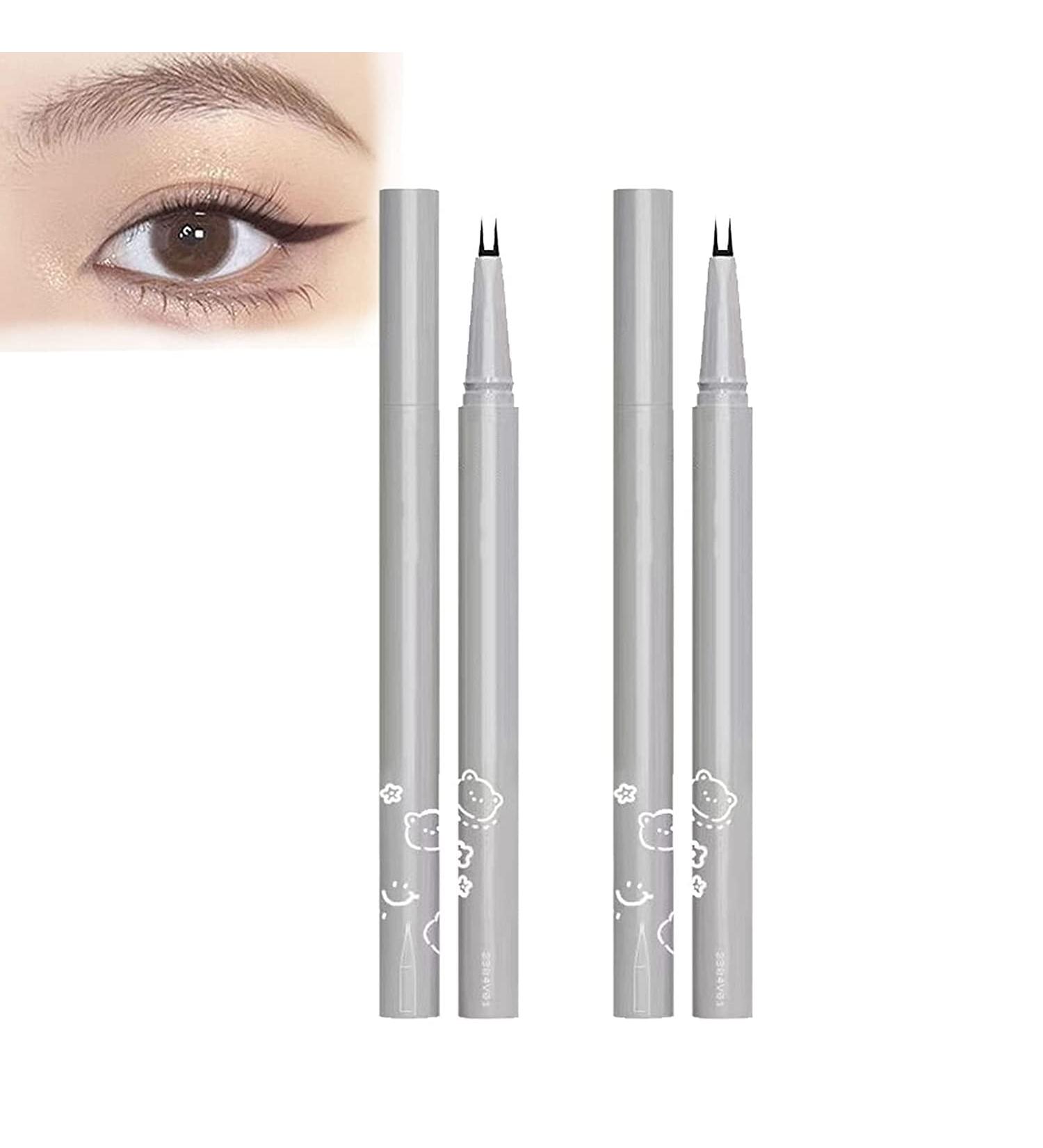 Double Tip Lower Eyelash Pencil Waterproof Long Lasting Liquid Eyeliner Pen Super Slim Eye Liner (2pcs Black) - Buy Online on GoSupps.com