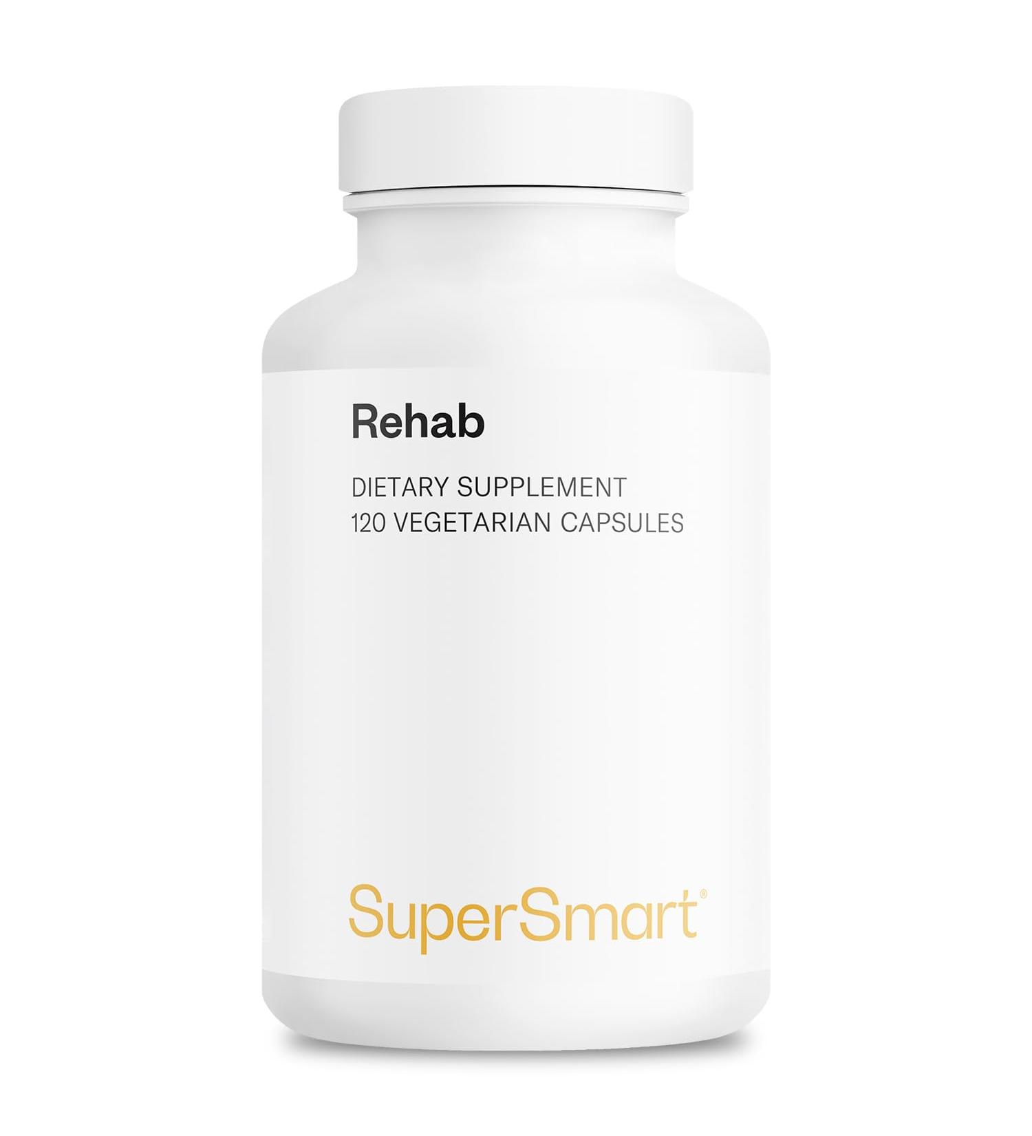 Supersmart - Rehab (Advanced Formula) - with Kudzu, Silymarin, Ginger Root, Benfotiamine - All-in-1 Supplement | Non-GMO & Gluten Free - 120 Vegetarian Capsules - Buy Online on GoSupps.com