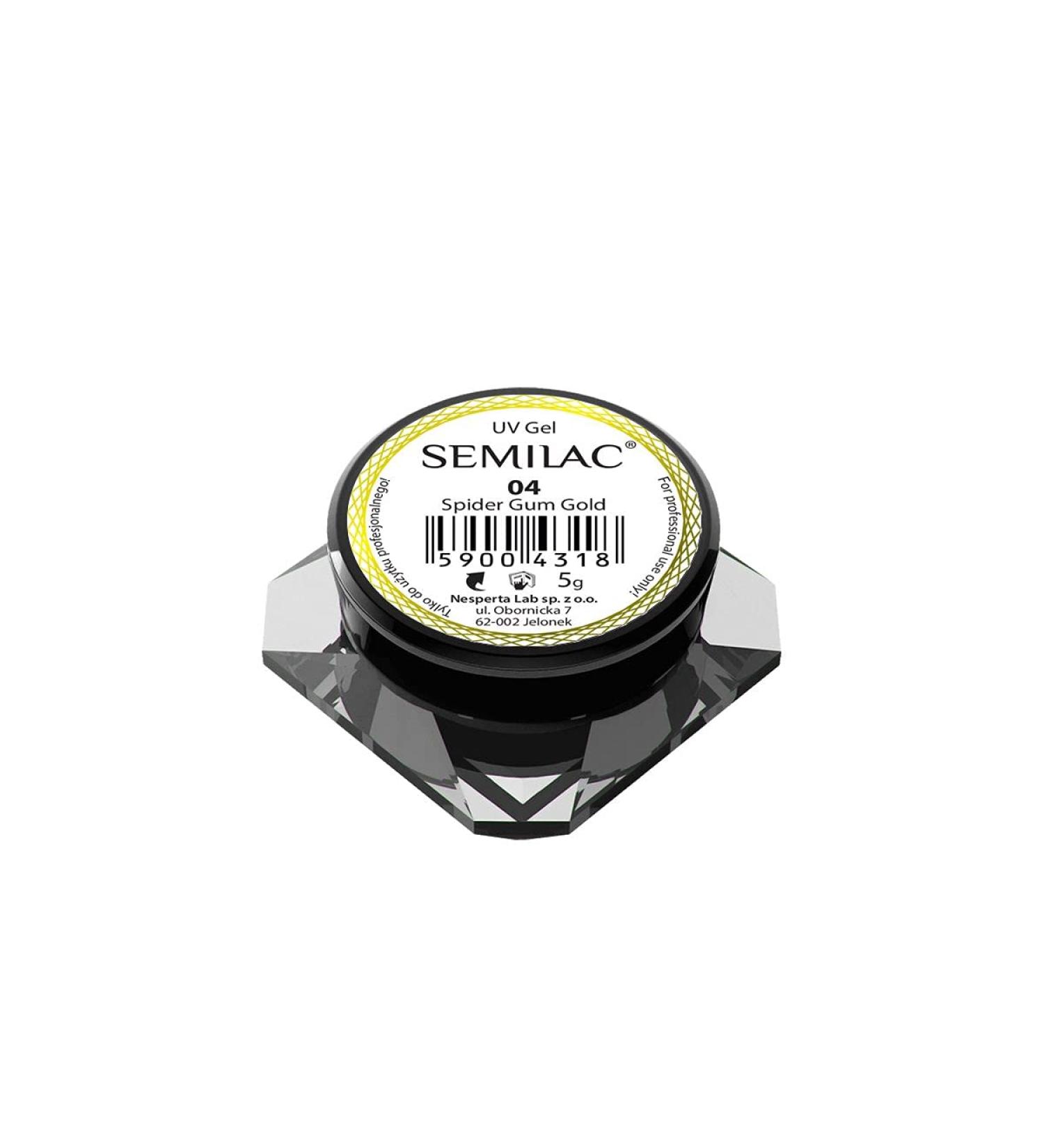 Semilac Spider Gum Gold 04 5ml for nail art