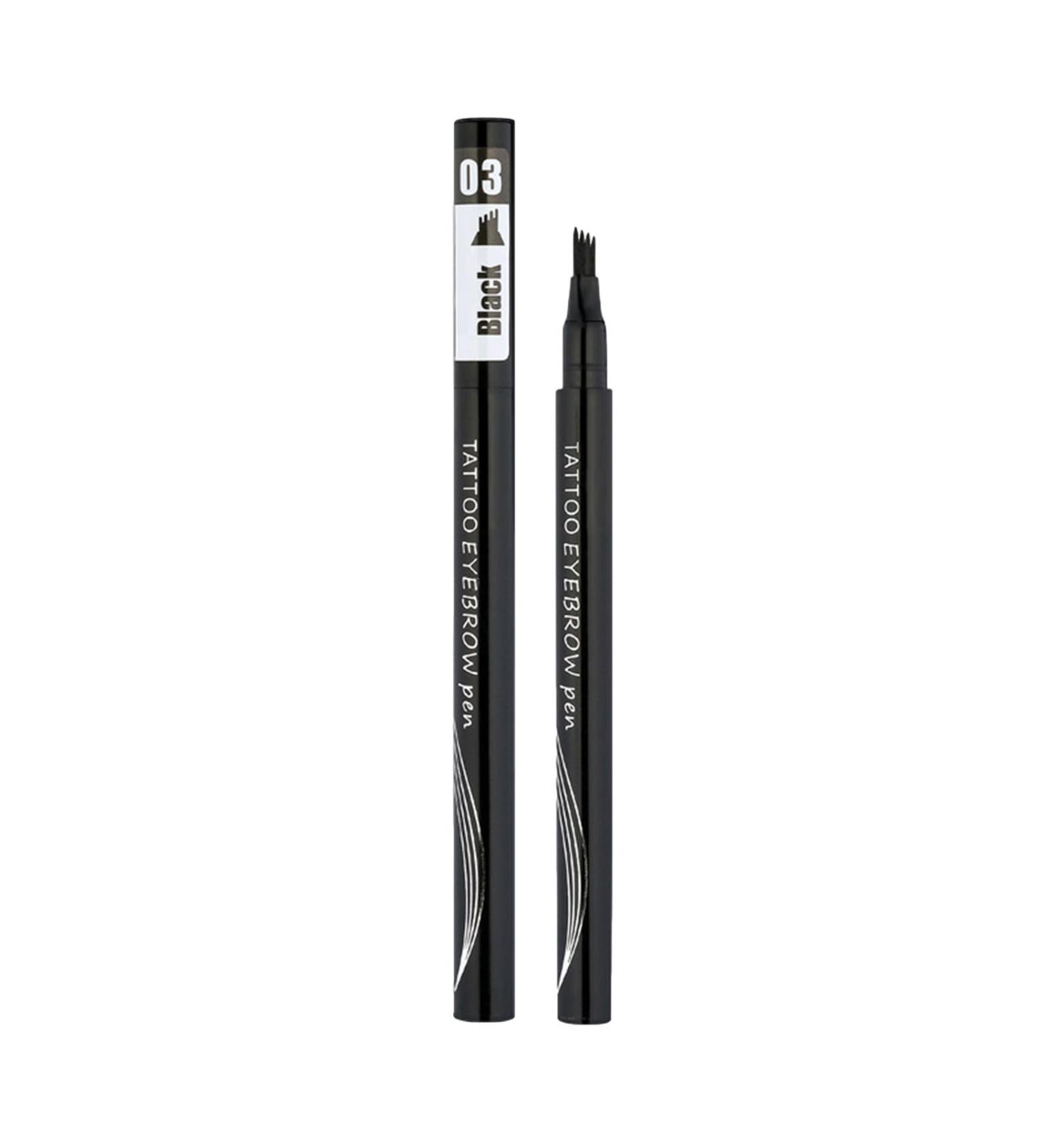 Brow Definers Smudge-Proof Brow Pencil with 4 Forks - Daily Eyebrow Makeup Supplies for Home Working Dating Traveling Gathering Dtt 3# Black - Buy Online on GoSupps.com