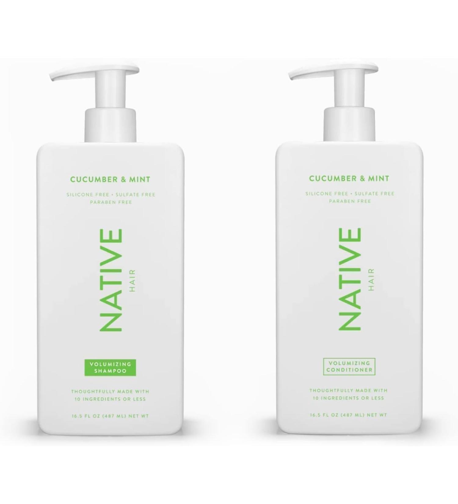 Set of Native Shampoo and Conditioner | Sulfate Free Paraben Free Dye Free with Naturally Derived Clean Ingredients| 16.5 2 1.3 ounces (Cucumber&Mint) - Buy Online on GoSupps.com