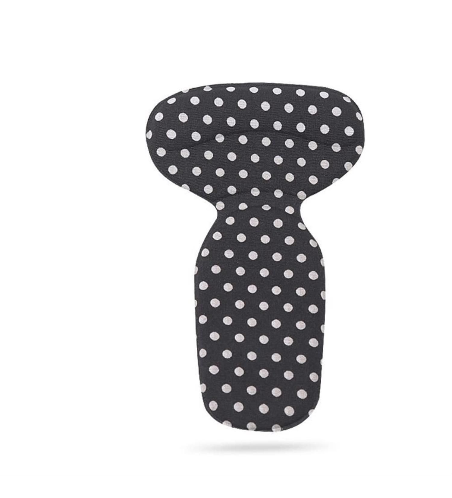 Heel Liner Sponge Thick Anti-wear Foot Heel Protectors Adult Comfort Sports for Plantar Fasciitis and Heel Blister Prevention(Black and White Dots Large)