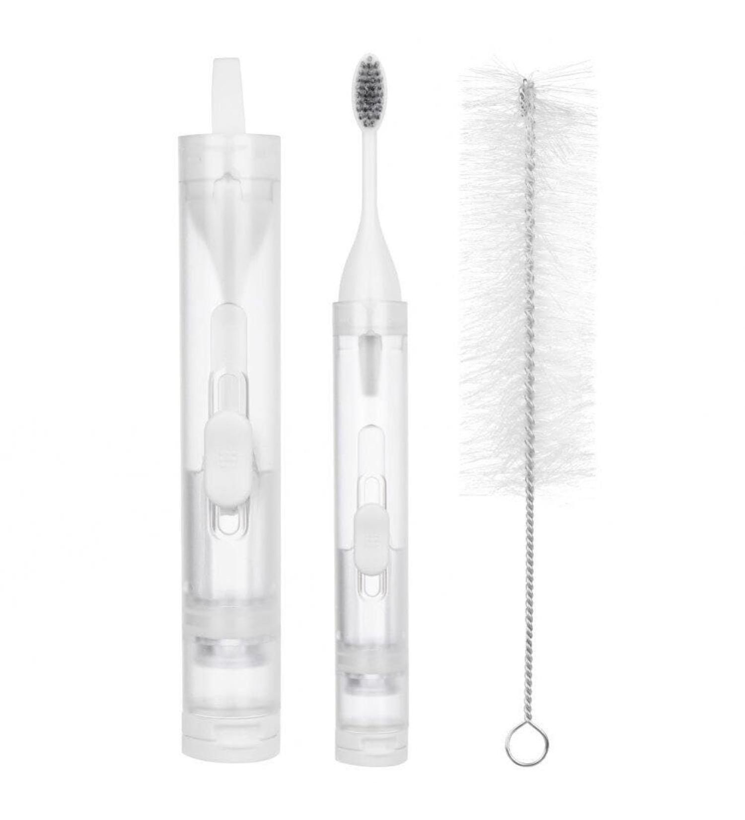 Vepoty Foldable Soft Travel Toothbrush Set - Portable Outdoor Oral Tongue Cleaner for Hiking & Backpacking - Buy Online on GoSupps.com