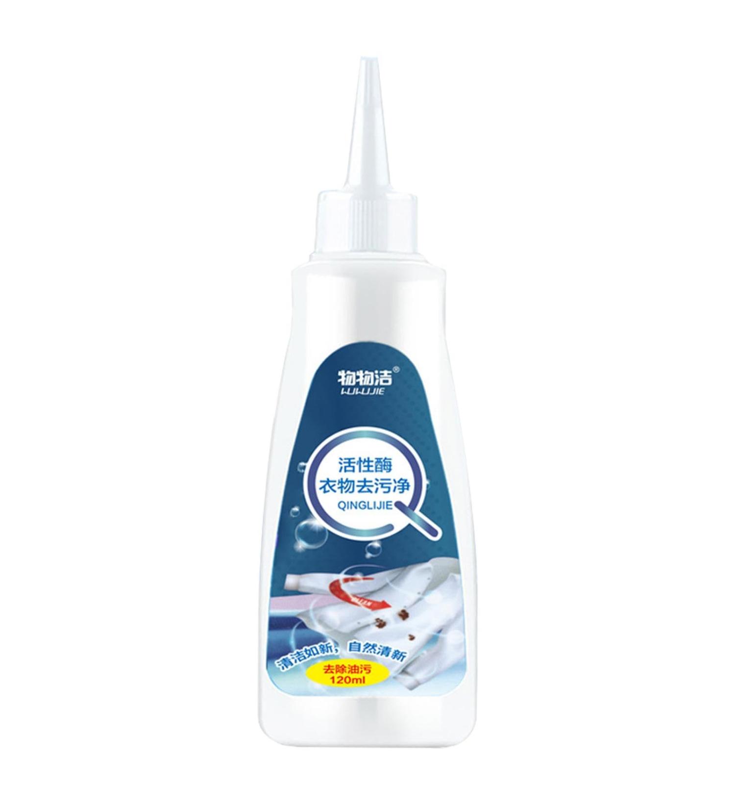 1/2PCS Active Enzyme Laundry Stain Remover - White Shirt Clothes Stain Remover 120ml Multifunctional Gentle All-Purpose Active Enzyme Stain Cleaner White 1pcs - Buy Online on GoSupps.com