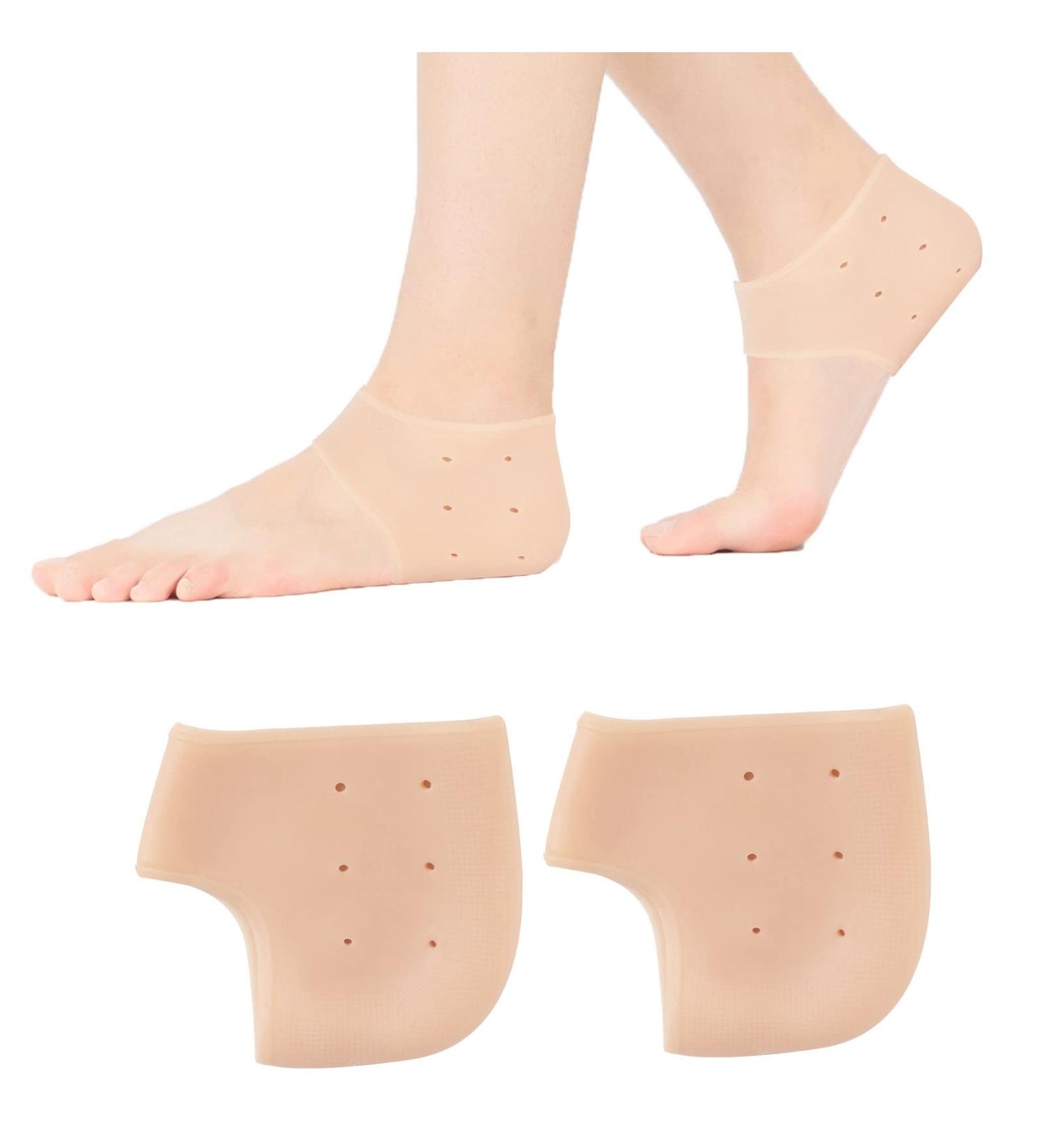 2 Pairs of Silicone Heel Cushions | Breathable Heel Spur Inserts & Heel Pain Relief Pillows for Dry Cracked Skin - Buy Online on GoSupps.com