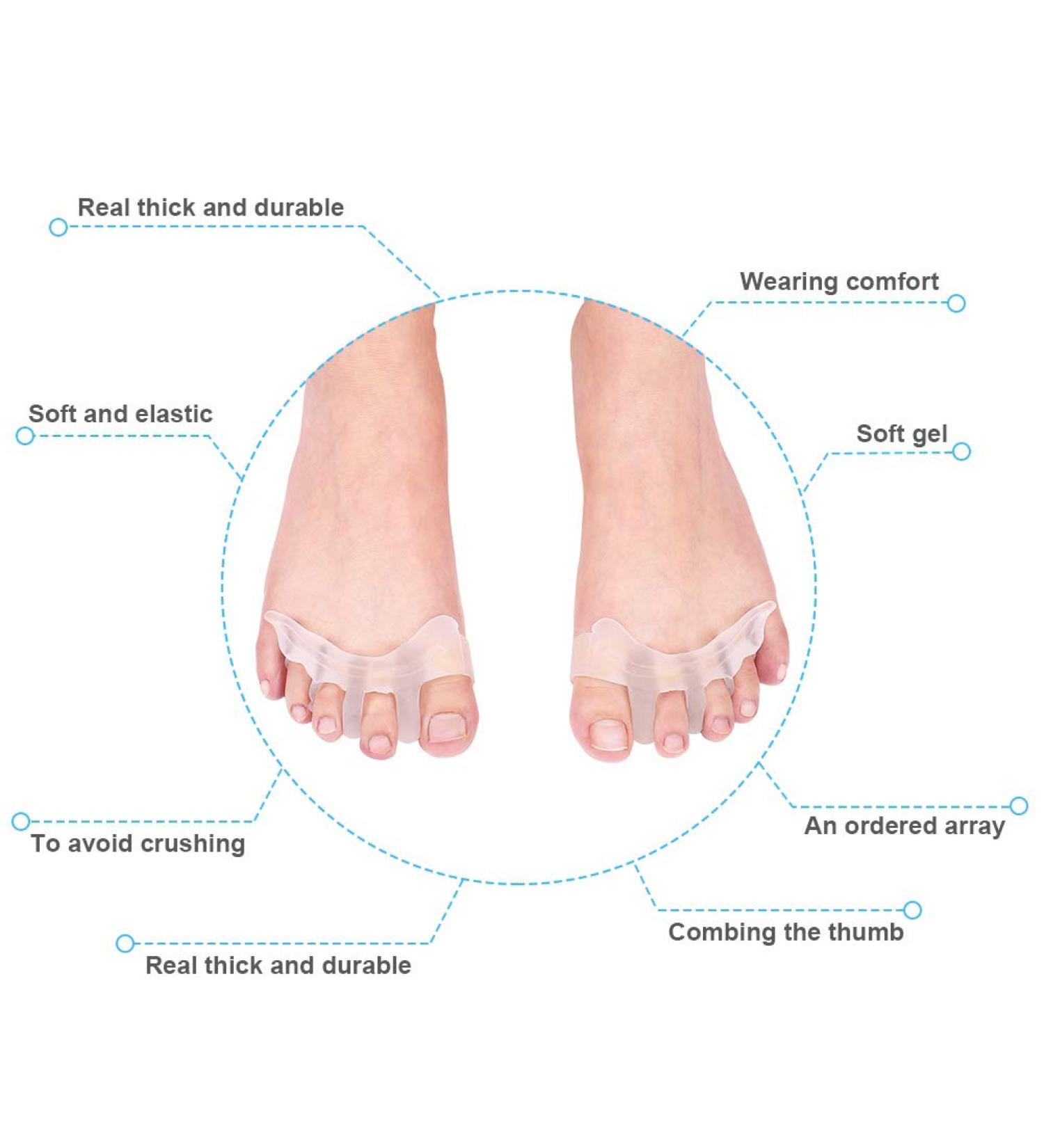 Toe Spacers & Gel Toe Separators for Relief from Bunions Hallux Valgus Hammer Toe | Curved Design for Comfort - Buy Online on GoSupps.com
