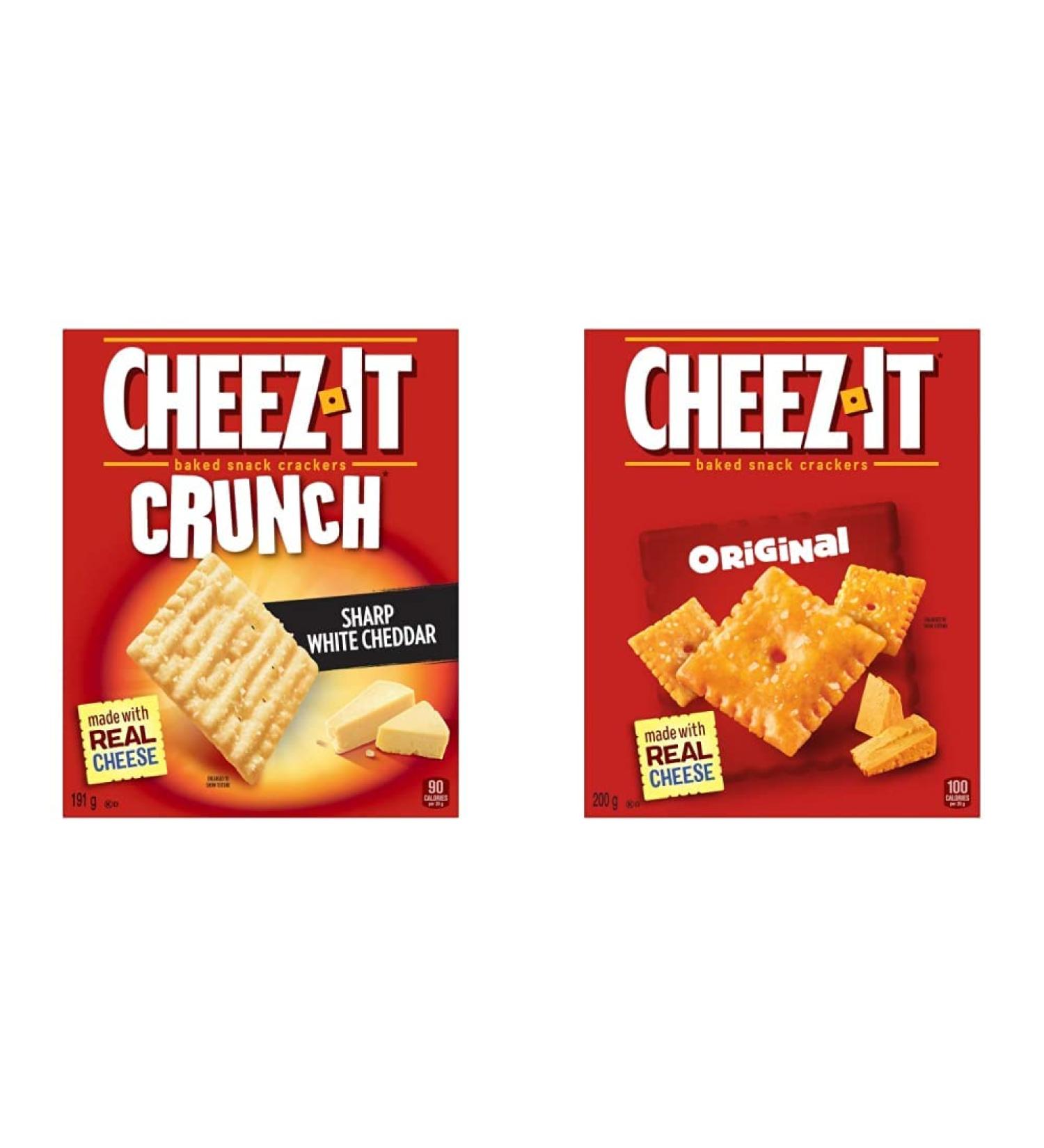 Cheez-It Crunch Sharp White Cheddar 191 Grams & Original 200 Grams Sharp White Cheddar + Cheez-It Original - Buy Online on GoSupps.com