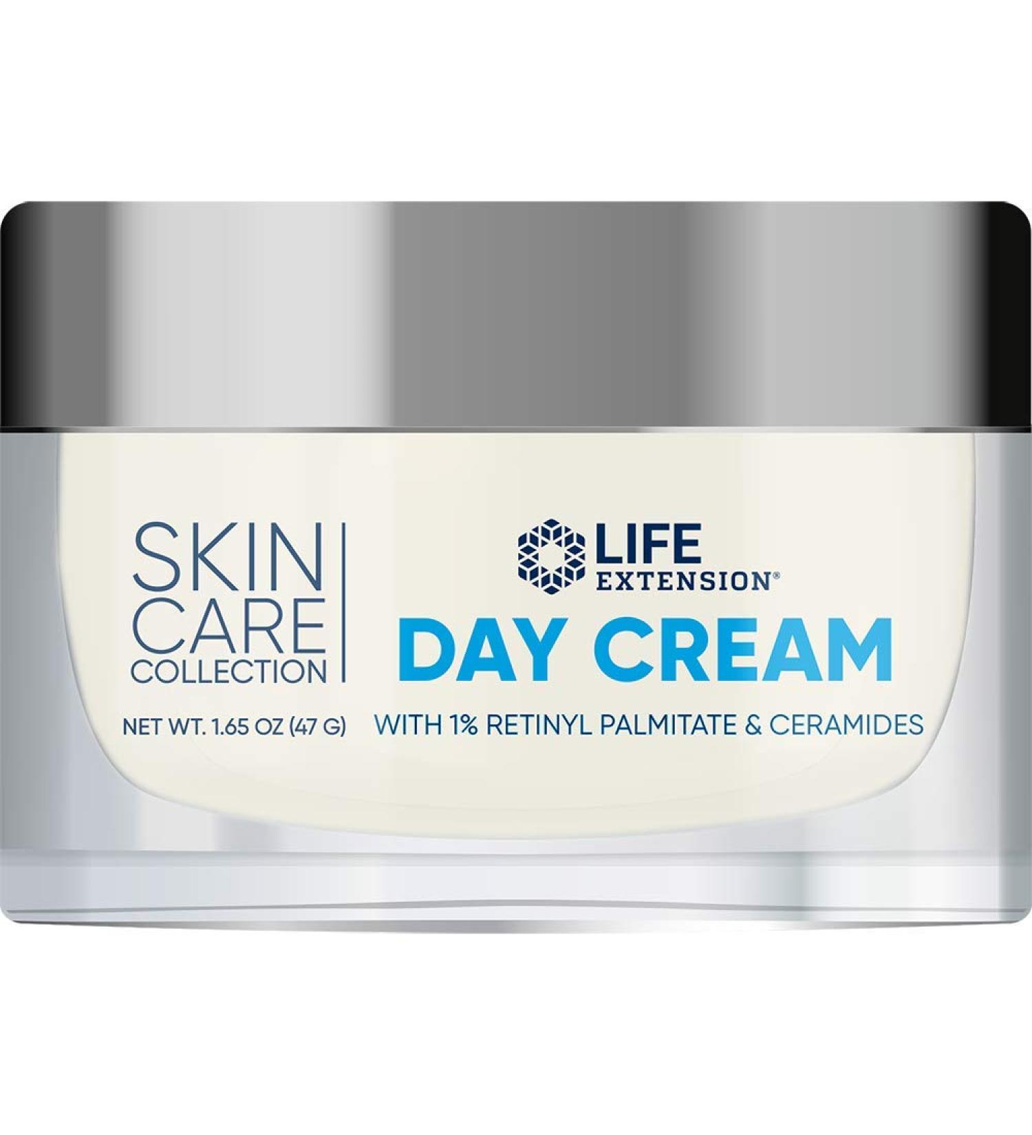 Life Extension Skin Care Day Cream - Retinyl Palmitate Ceramides & Shea Butter for Collagen & Moisture - 1.65 oz - Buy Online on GoSupps.com
