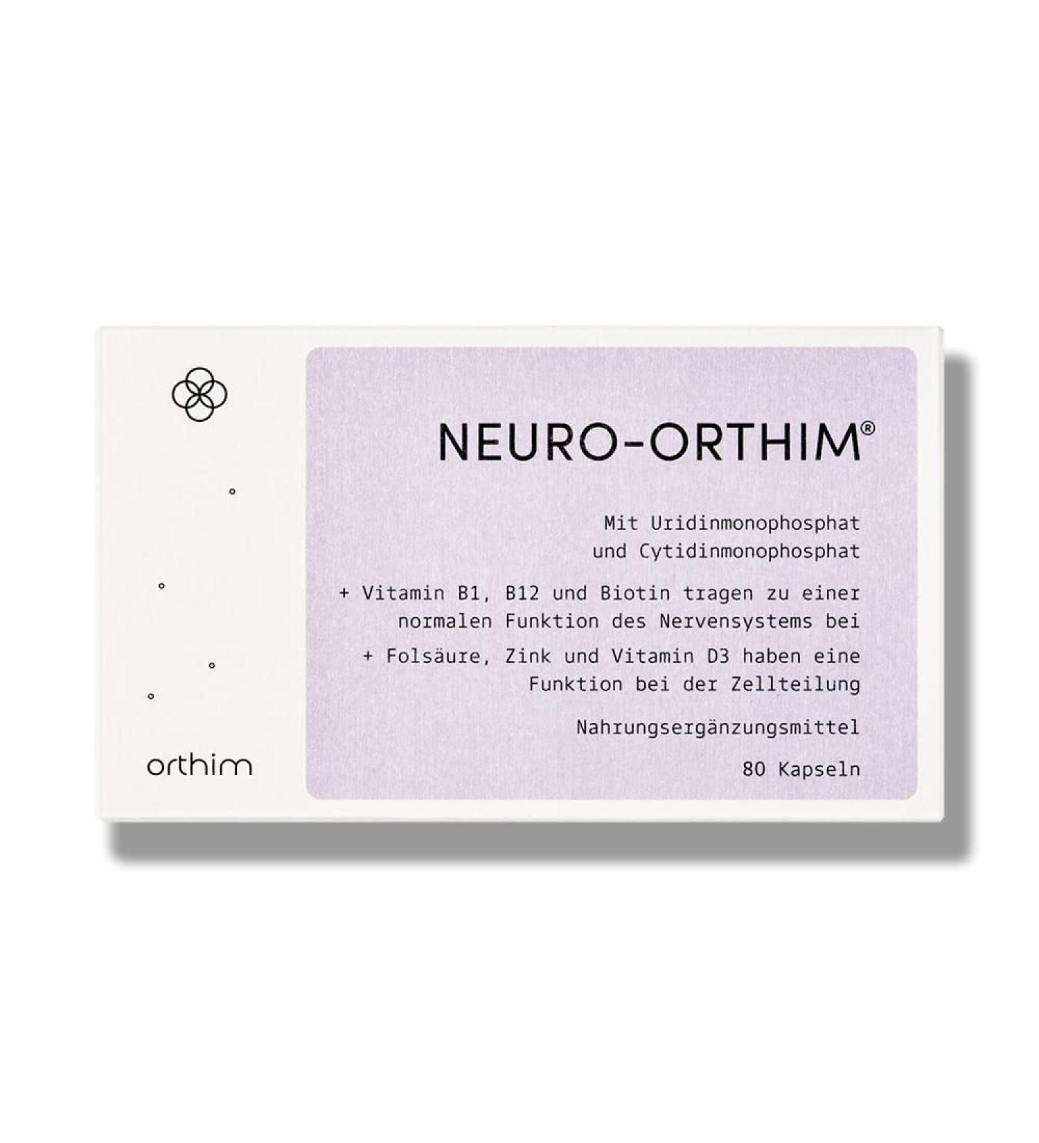 Neuro-Orthim | Uridine Cytidine & Folic Acid + B12 | Vegan Gluten-Free Lactose-Free | 80 Capsules for Nervous System Health - Buy Online on GoSupps.com