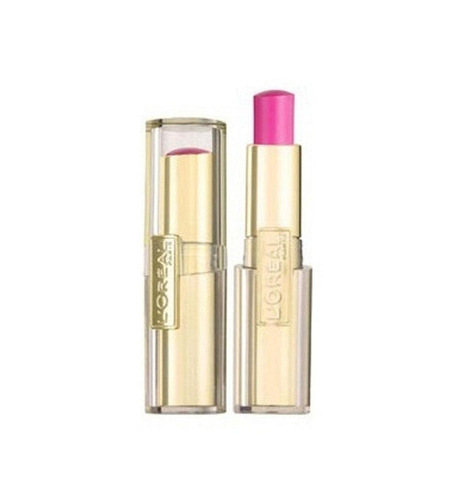L'Or al Paris Color Riche Lipstift Caresse 07 Cheek Magenta - Light Feel Lipstick for a weightless feeling on the lips - glossy and nourishing 1 pack