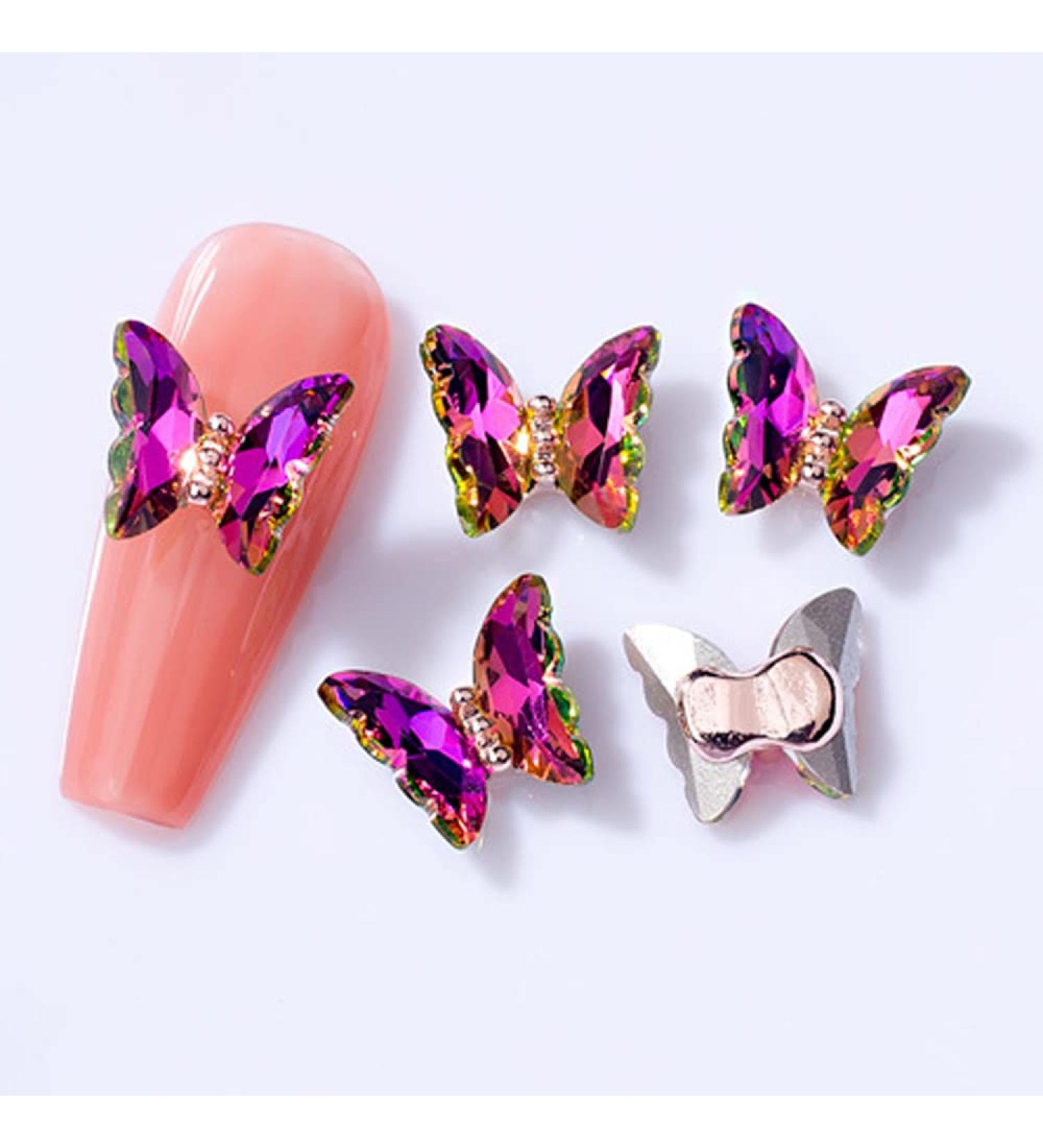 3D Nail Art Rhinestone Crystal AB Butterfly Charms Sparkle Nail Decoration Jewerlry Hand Craft DIY Accessories (MJ18) - Buy Online on GoSupps.com