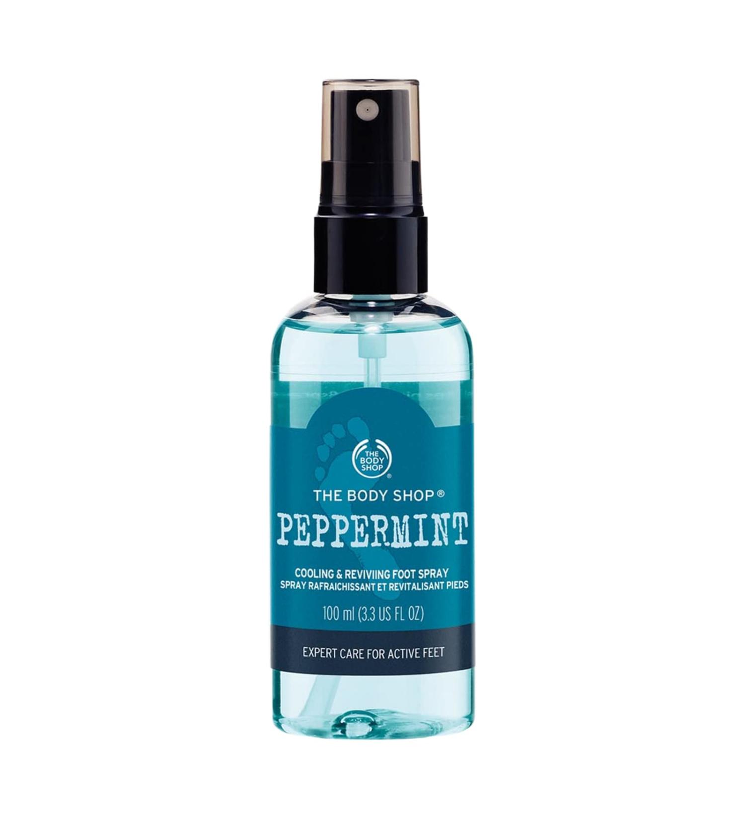 Body Shop Peppermint Cooling Foot Spray - Vegan Formula for Tired, Achy Feet | 3.3 oz - Buy Online on GoSupps.com
