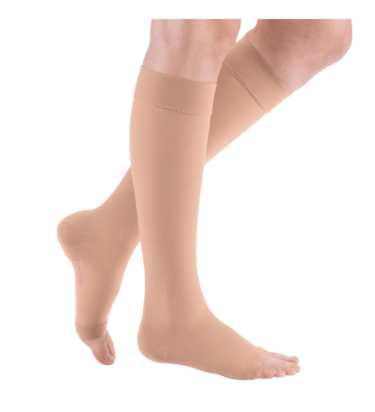 medi mediven plus knee highs without lace unisex | compression stockings CCL2 for women and men III beige