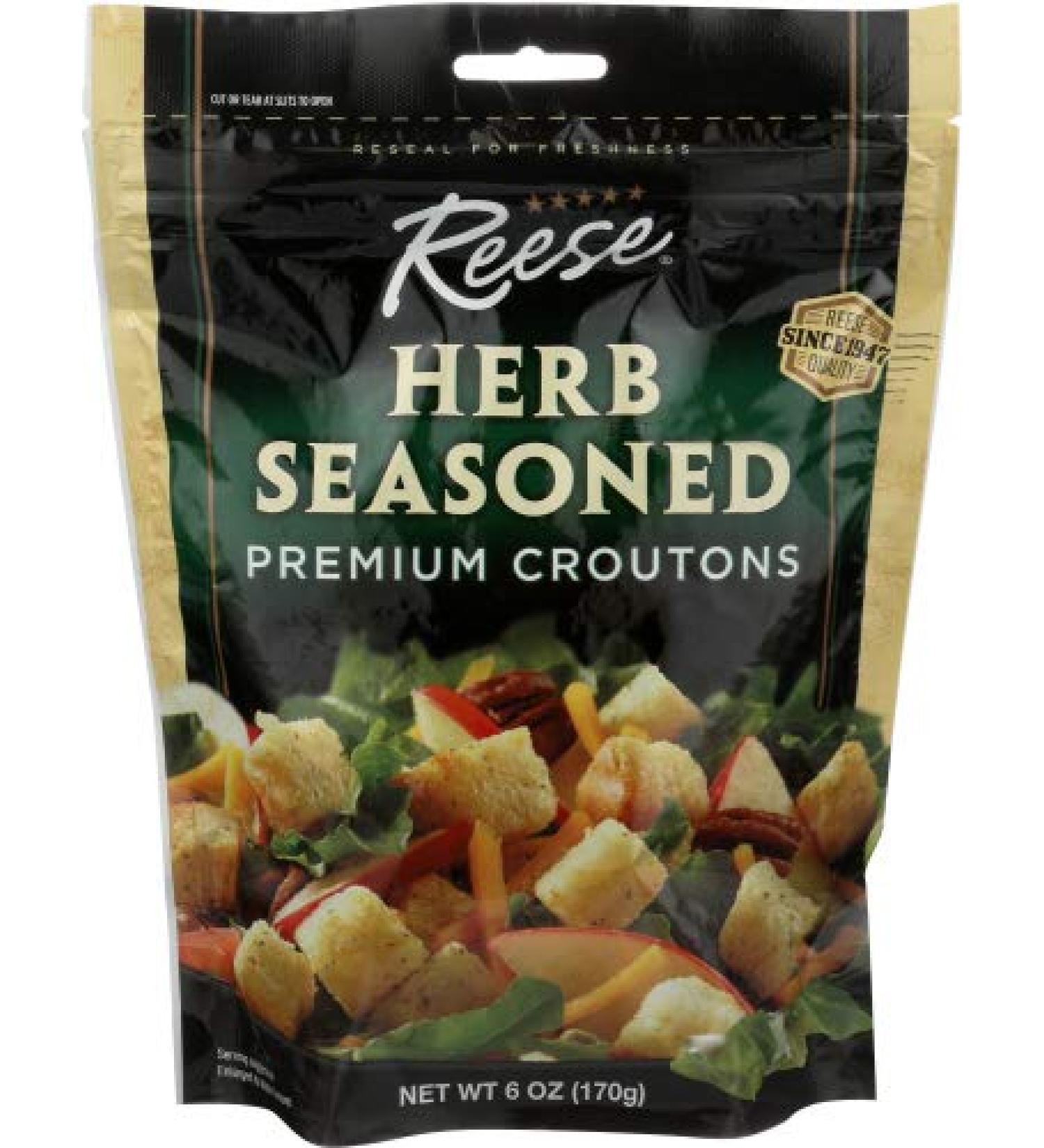 Reese Seasoned Croutons 6 oz (Pack of 12) - Premium Quality Crunchy Salad Toppers - Buy Online on GoSupps.com