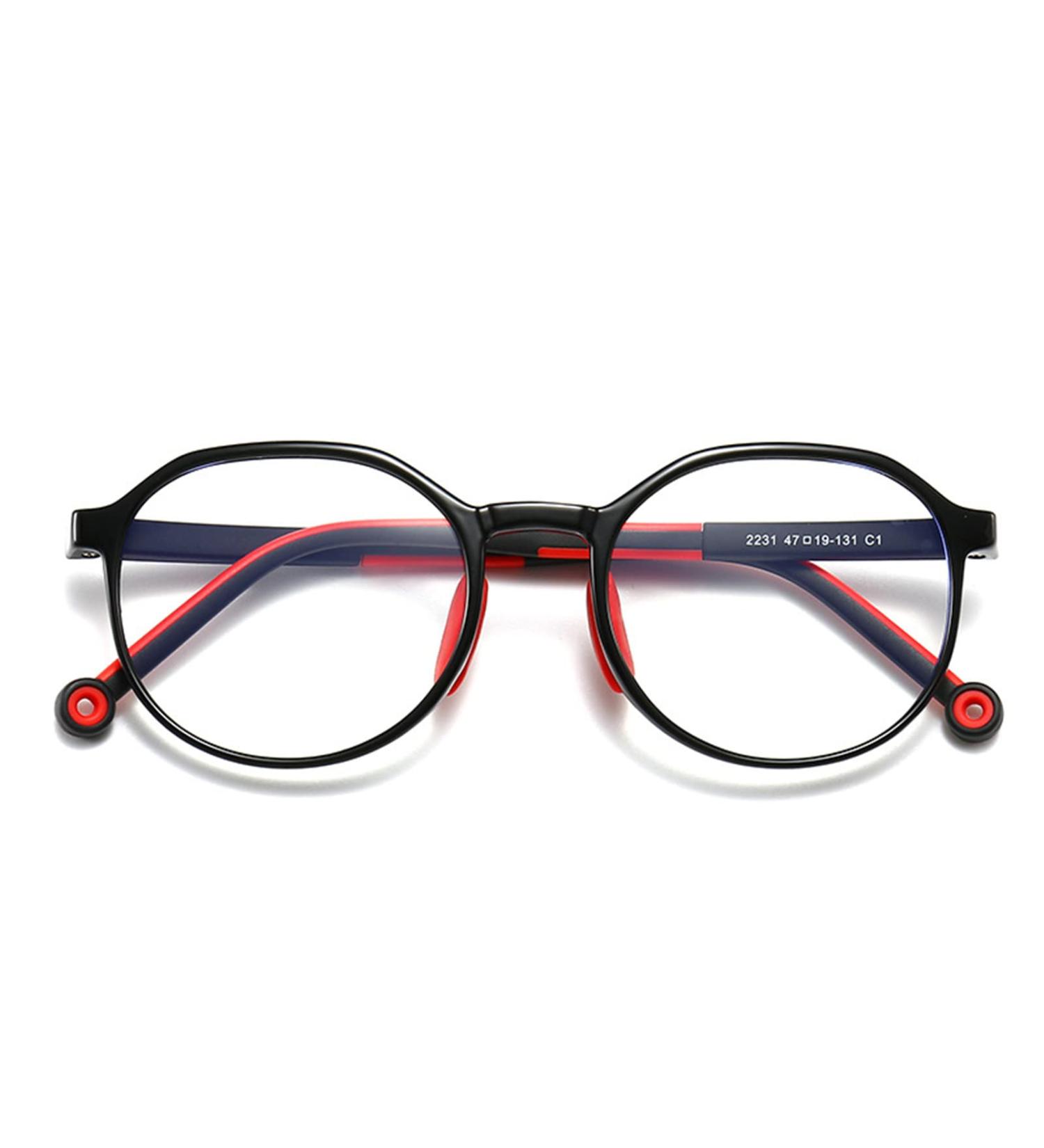 TR90 Anti Blue Light Glasses for Kids Anti-eyestrain UV Anti-glare Glasses Computer Reading Glasses for Students Age 4 10 Black Red - Buy Online on GoSupps.com