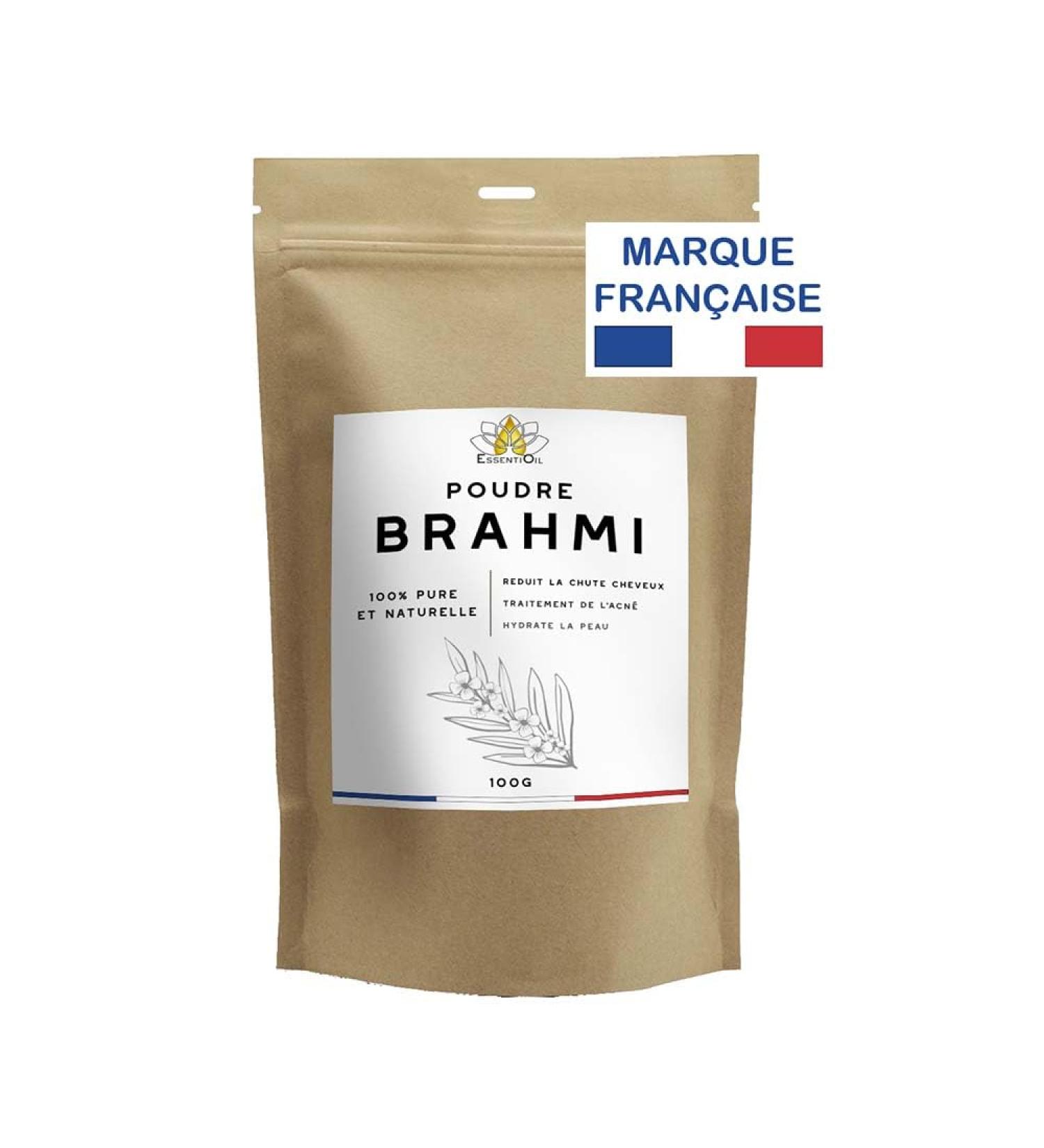 ESSENTIOIL Brahmi Hair Powder - 100% Natural - Strengthens the hair fiber Prevents dandruff. Scalp care all hair types - 100g - French Brand - Buy Online on GoSupps.com