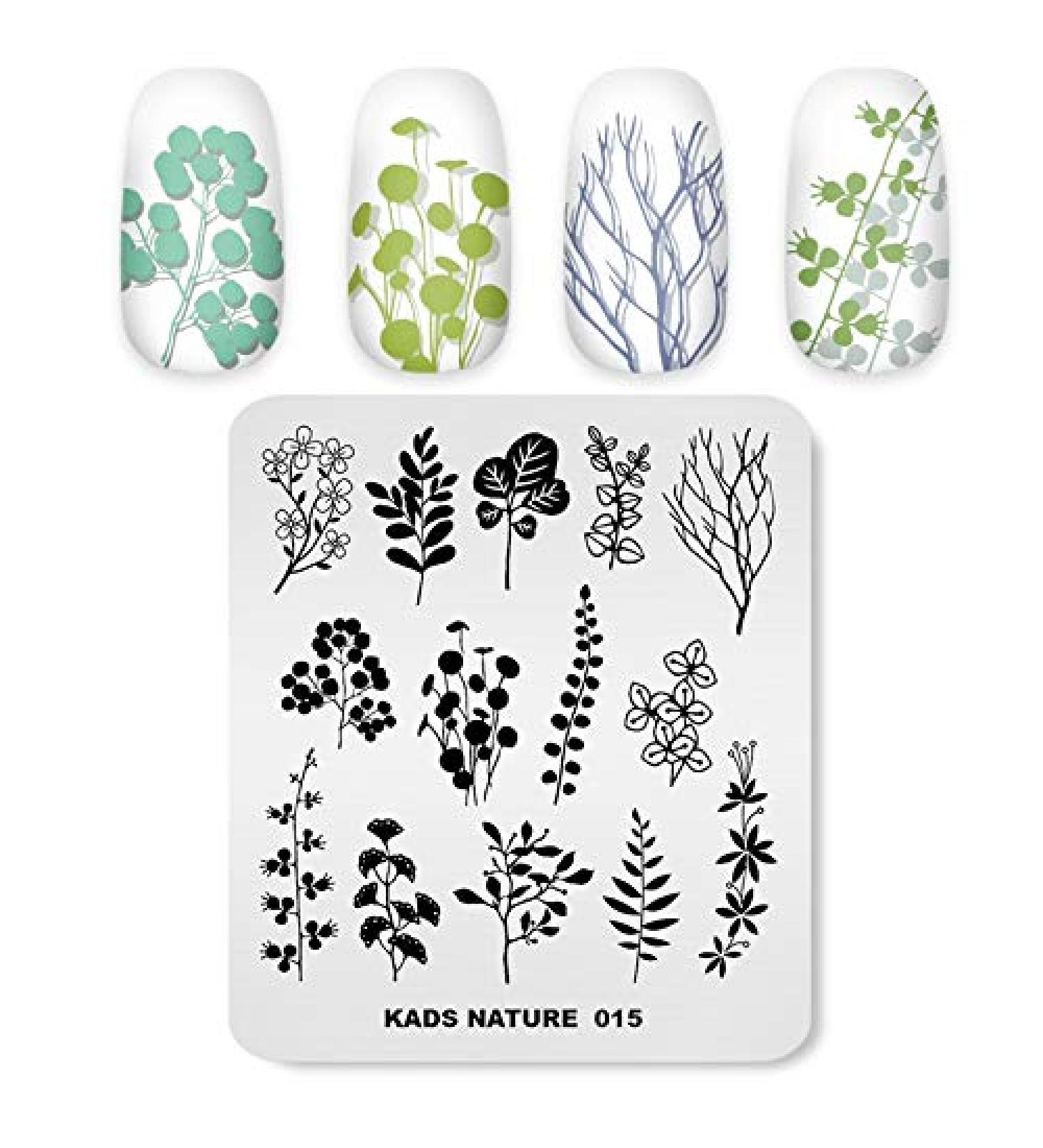 Alexnailart Flower Print Stamping Plates Set (NA015) - Manicure Template & Nail Art Tools - Buy Online on GoSupps.com