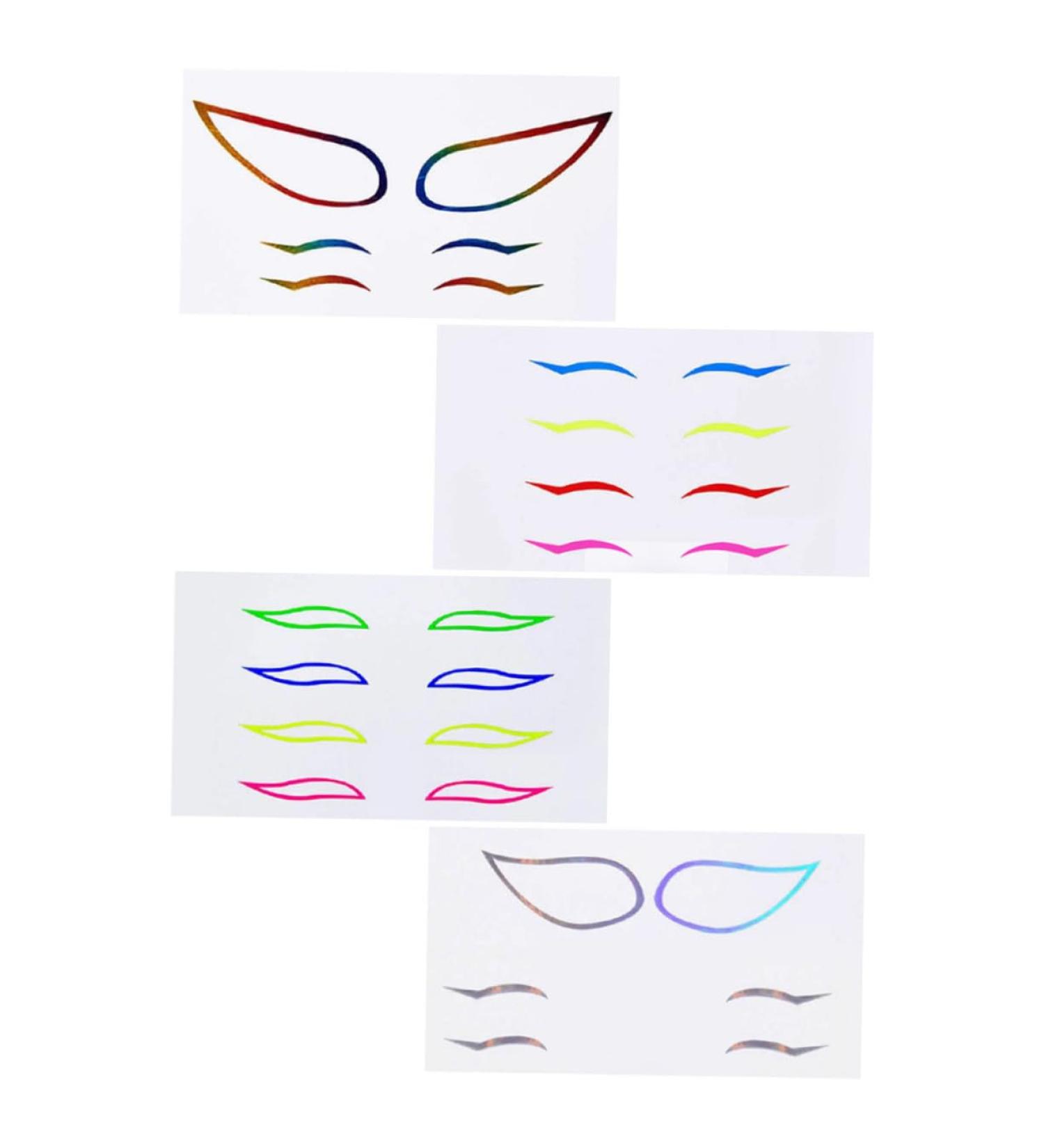  Abaodam Abaodam 16 Sets of Colored Eyeliner Stickers Reusable Eyeliner Stickers Colorful Eyeliner Stickers Creative Eyeliner Stickers - Buy Online on GoSupps.com