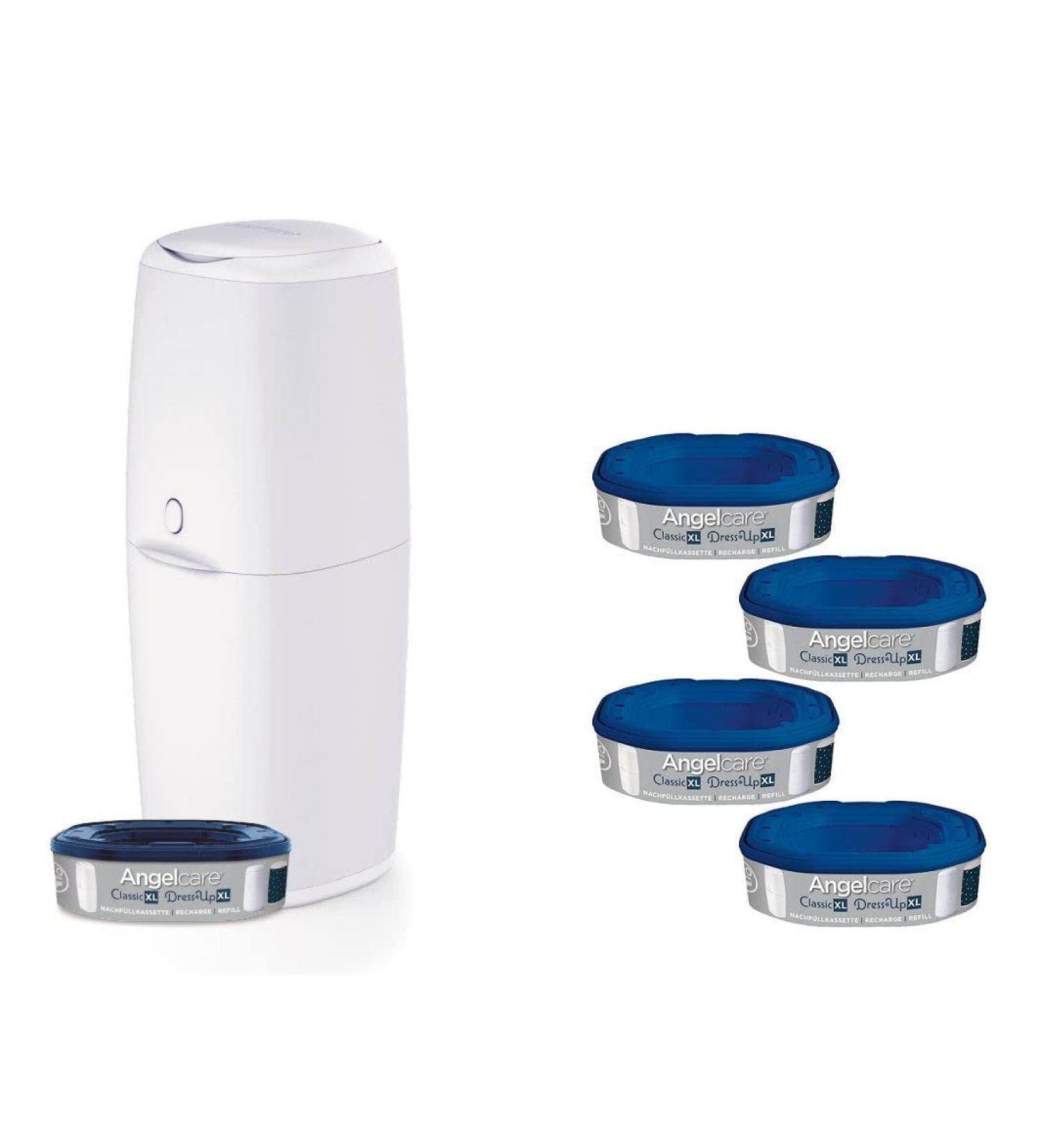 Shop Angelcare Diaper Pail Classic XL - Ultimate Odor Protection & 57-Diaper Capacity | Refill Cassette & 7-Layer Antibacterial Film - Buy Online on GoSupps.com