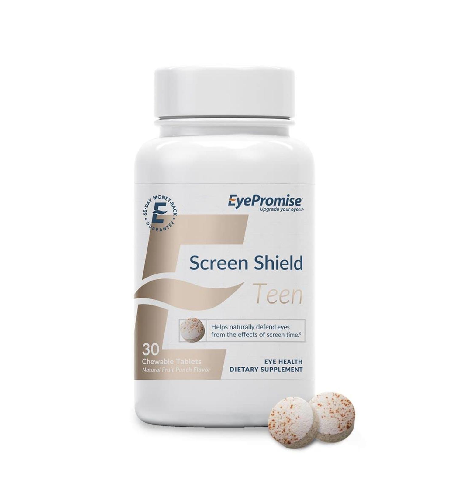 EyePromise Screen Shield Teen Chewable Eye Vitamin - Screen Time Protection for Kids 4-17 | No Yeast or Gluten - Buy Online on GoSupps.com